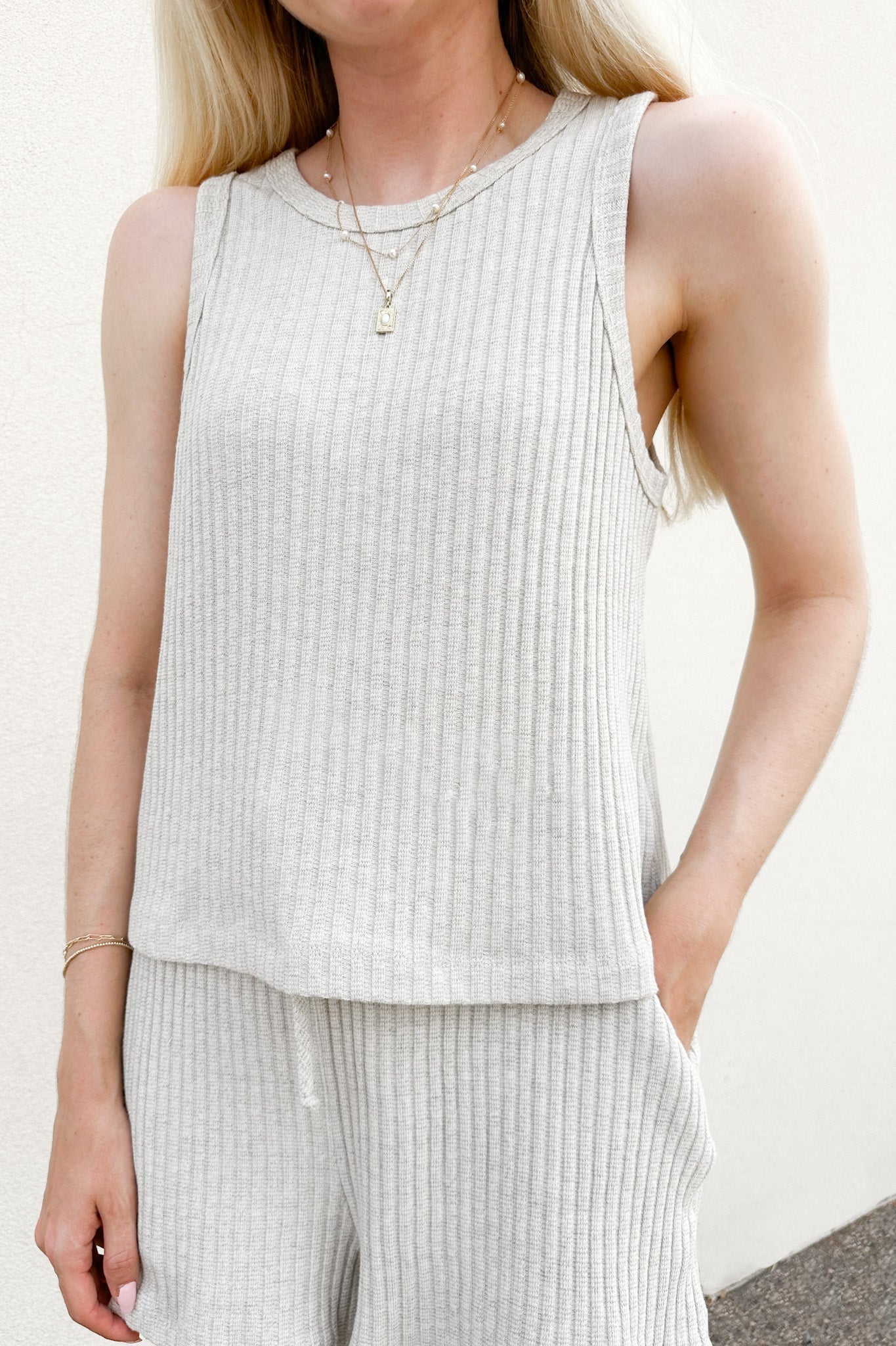 Daily Ribbed Knit Tank - Neutral Ground