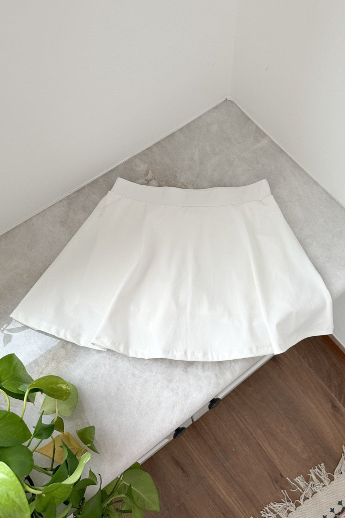 Dance With Me Tennis Skort in White - Neutral Ground