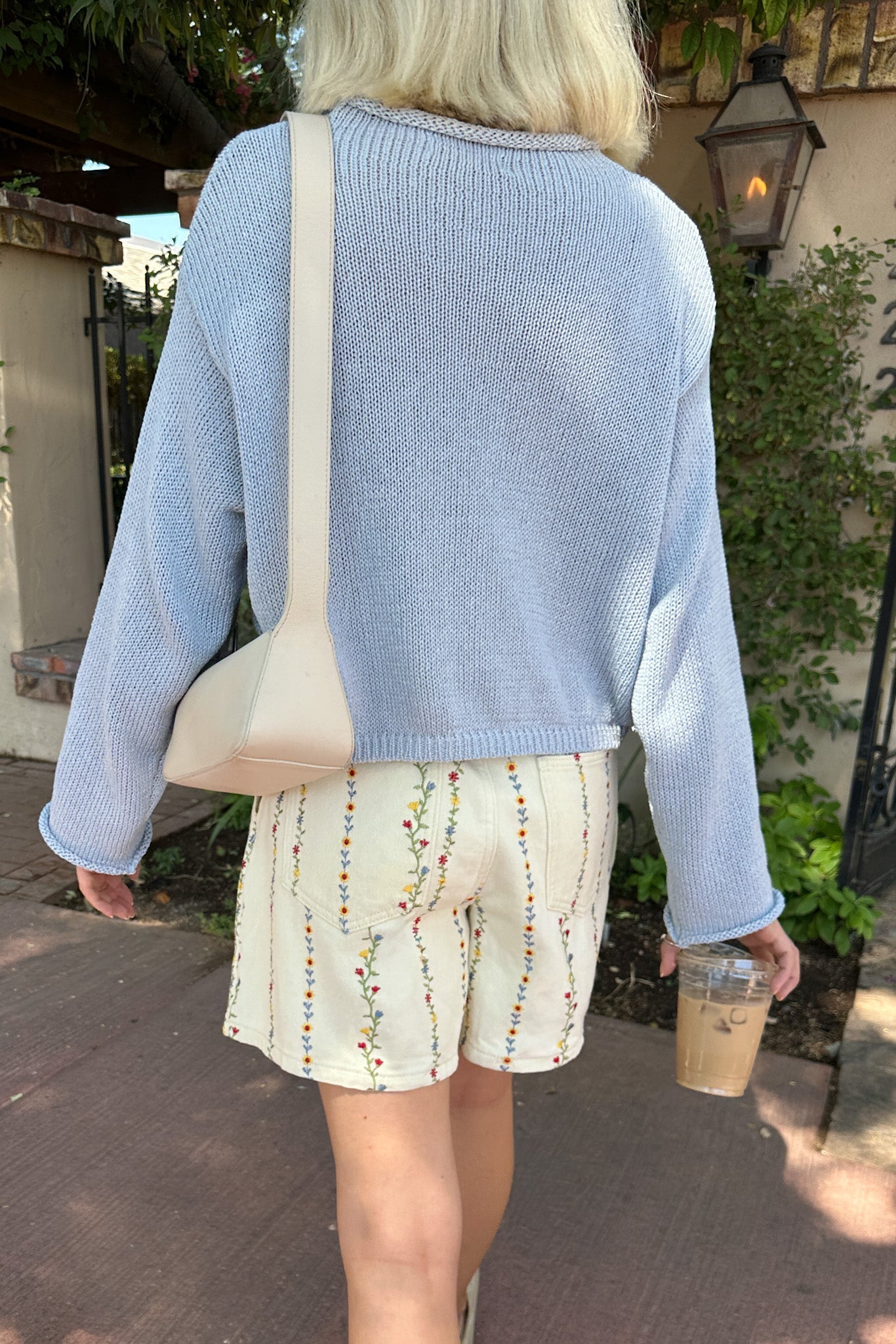 Daphne Cotton Floral Embroidered Shorts - Neutral Ground