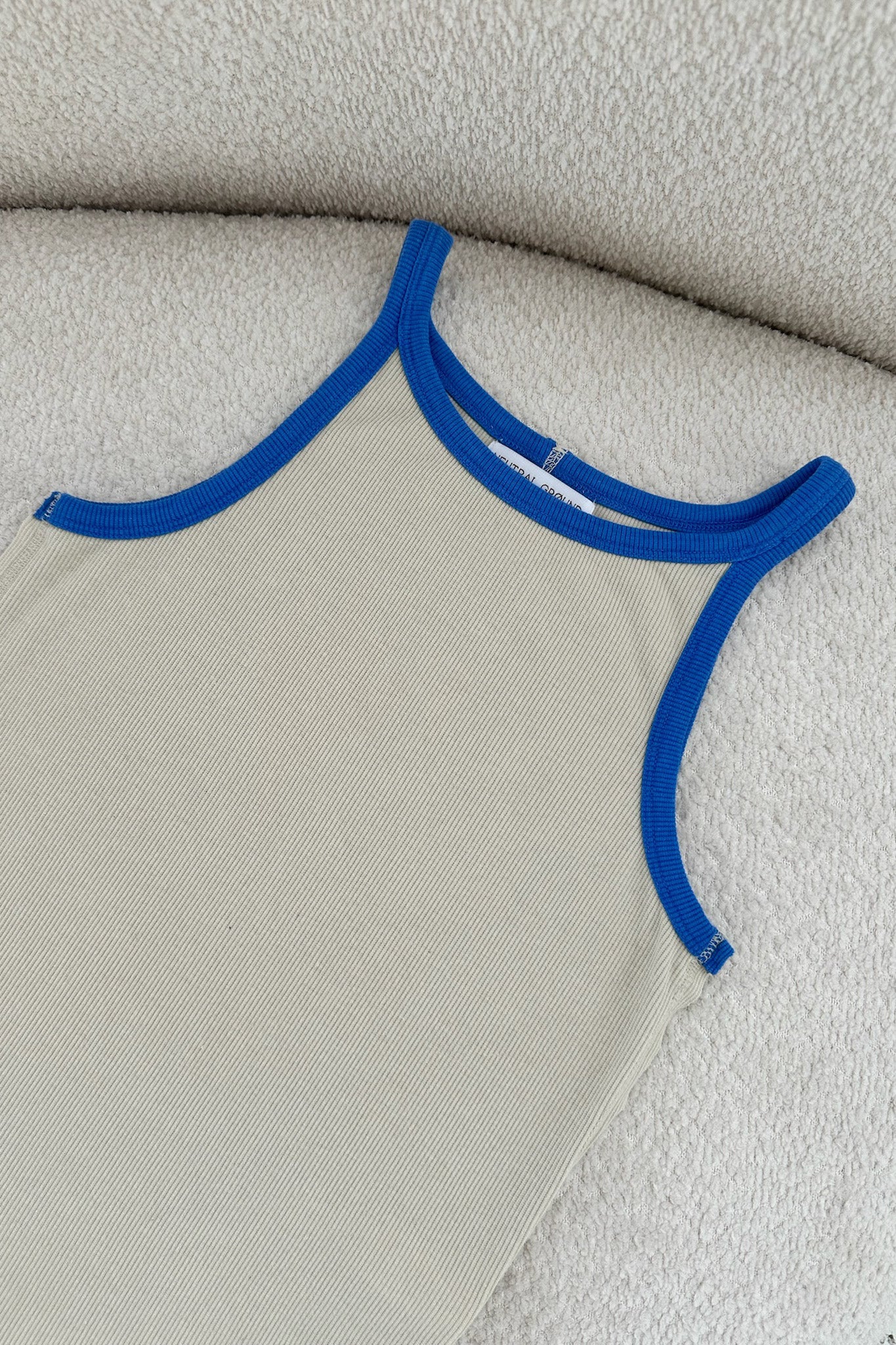 Daydreamer Color Block Tank Top in Blue and Stone - Neutral Ground