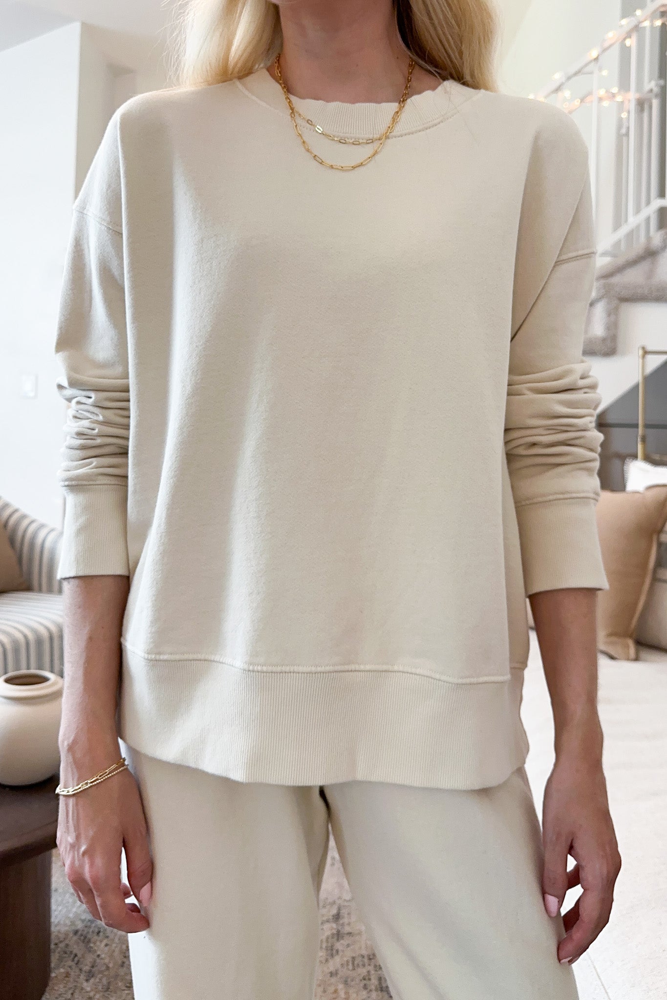 Daydreamer Organic Cotton Pullover in Natural - Neutral Ground