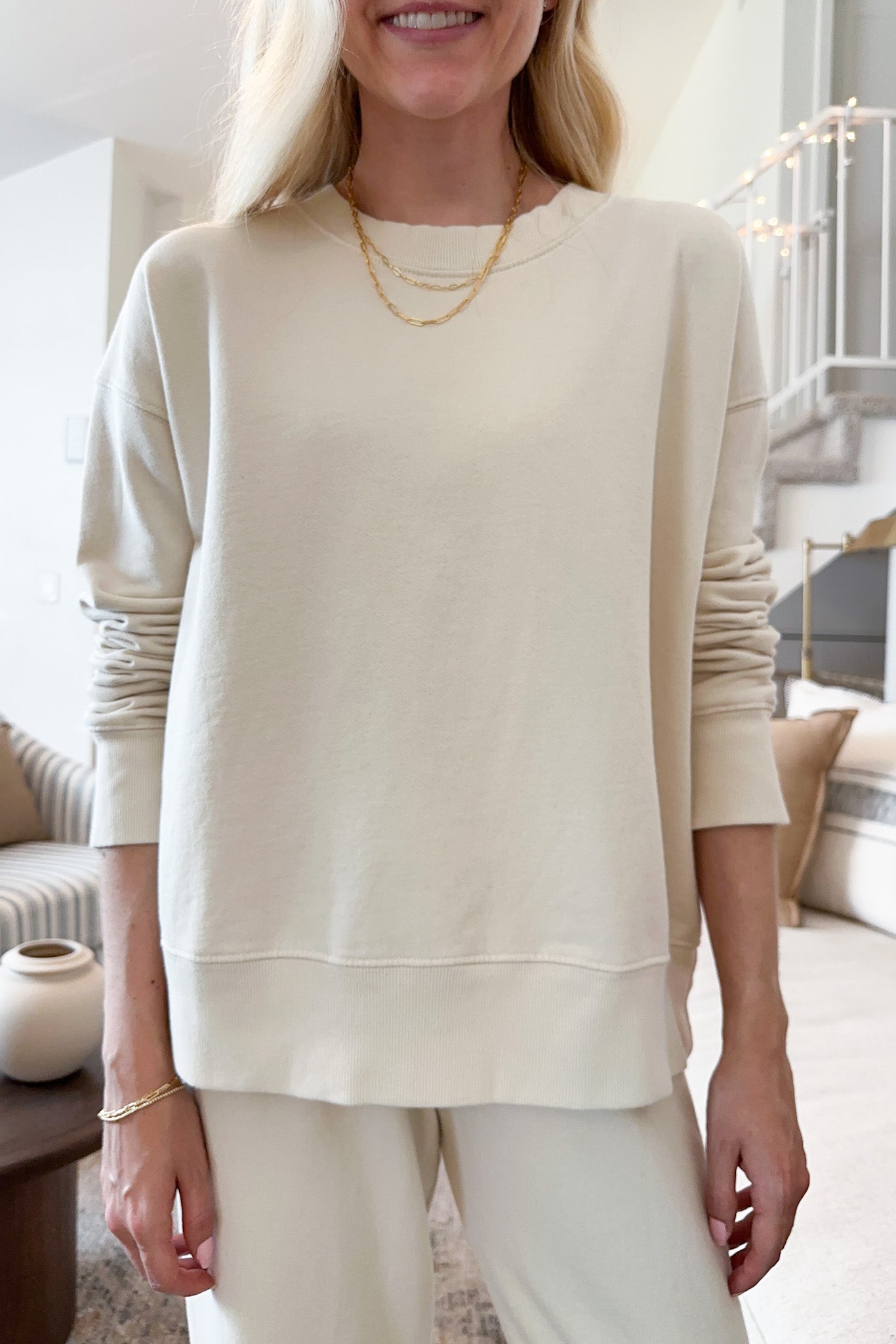 Daydreamer Organic Cotton Pullover in Natural - Neutral Ground