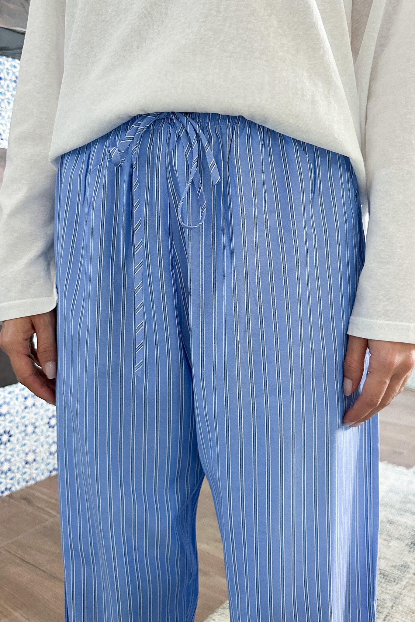 Deck The Halls Cotton Pants in Blue - Neutral Ground
