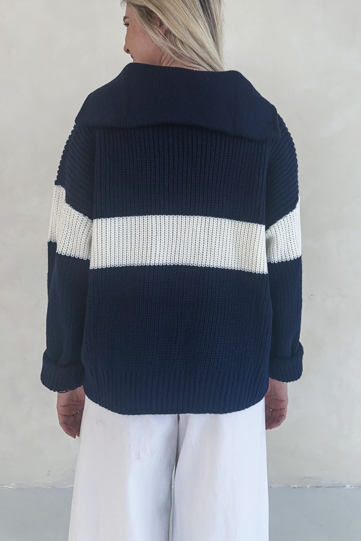 Dempsey Quarter Zip Long Sleeve Polo Sweater - Neutral Ground