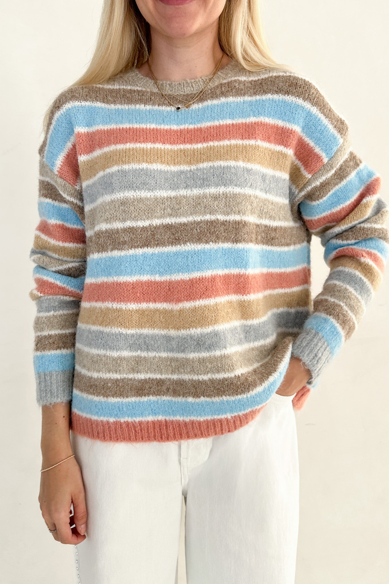 Dream House Knit Sweater in Sherbet - Neutral Ground