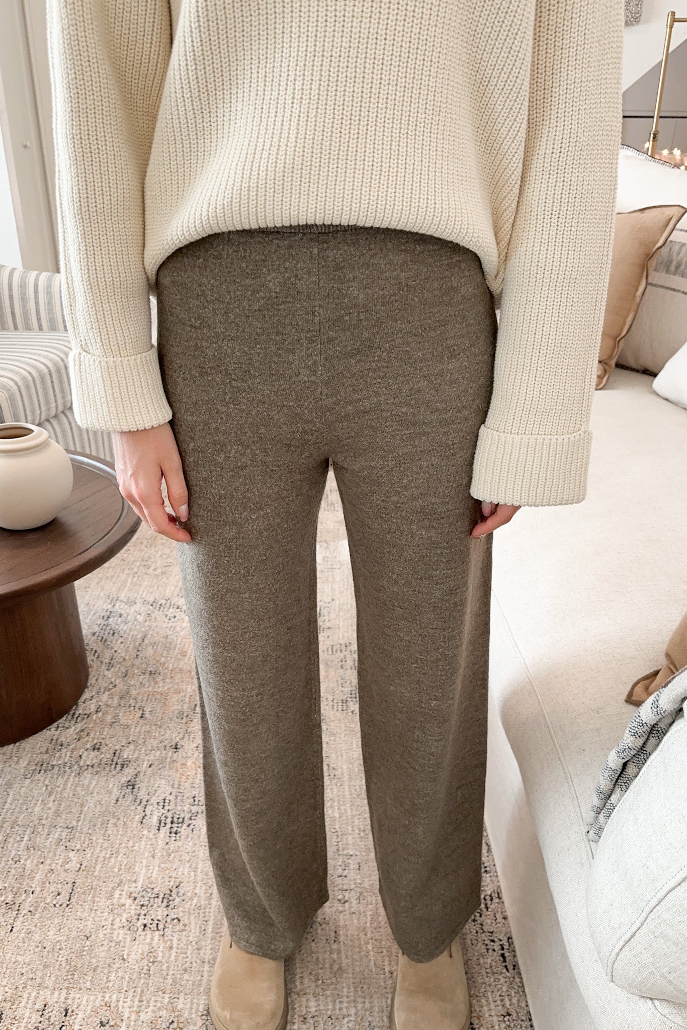 Dunes Straight Leg Sweater Pants in Field Grey - Neutral Ground