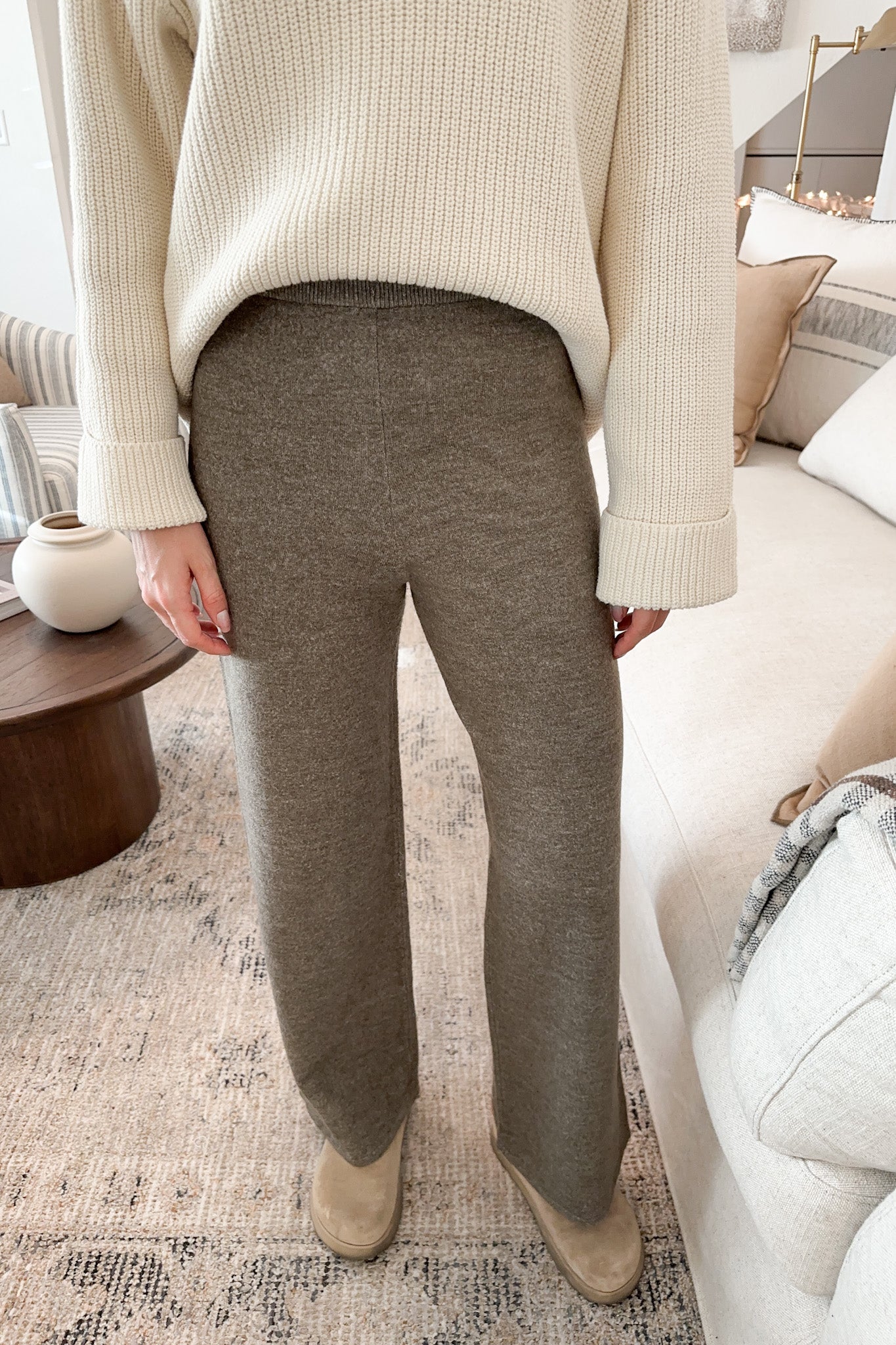 Dunes Straight Leg Sweater Pants in Field Grey - Neutral Ground
