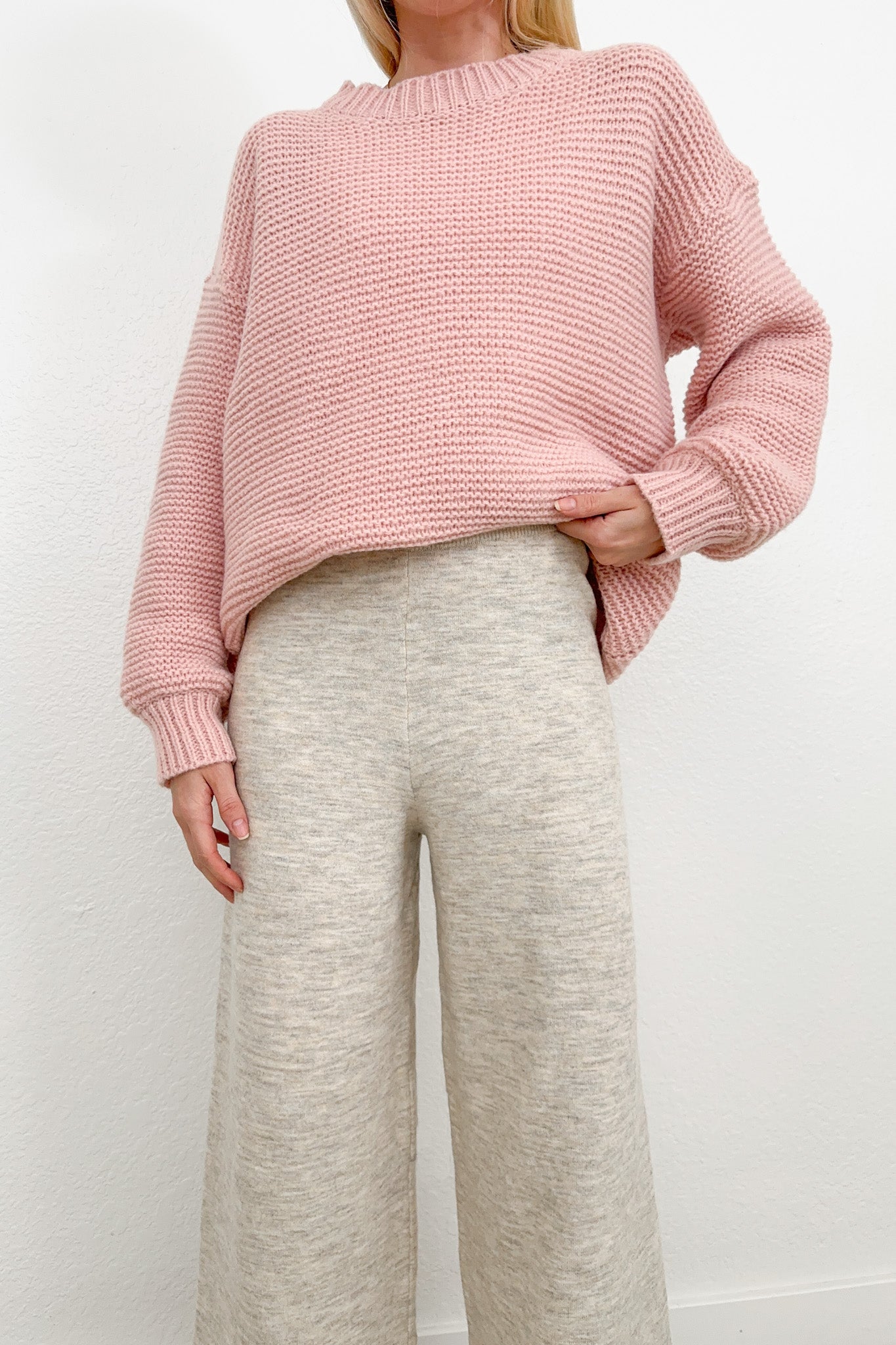 Dunes Straight Leg Sweater Pants in Grey Mist - Neutral Ground