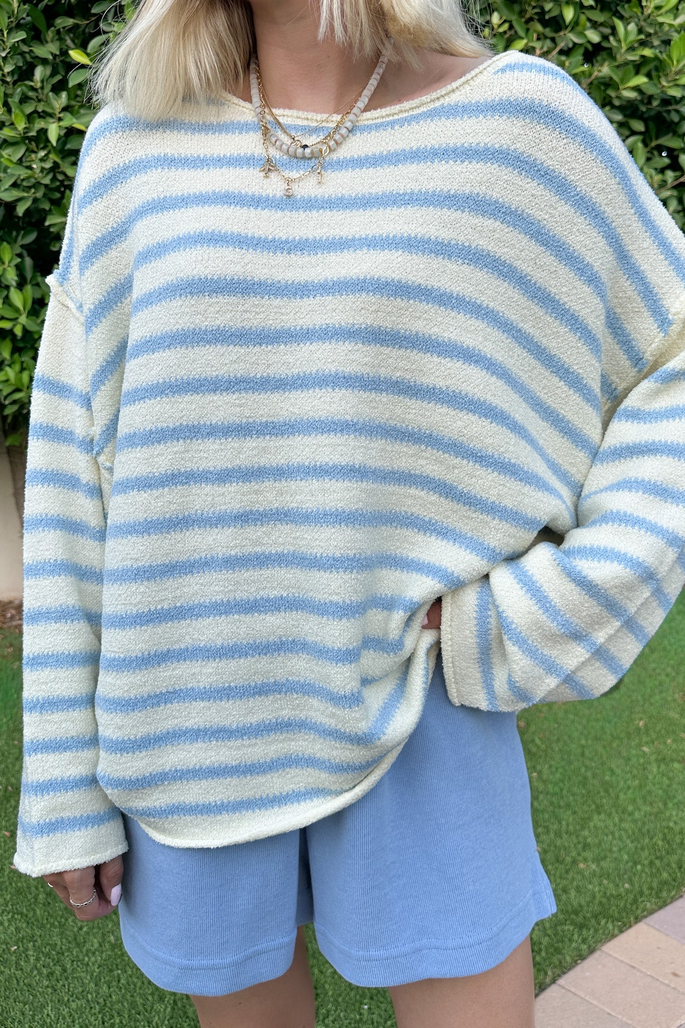 Endless Summer Oversized Sweater in Coastal Blue - Neutral Ground