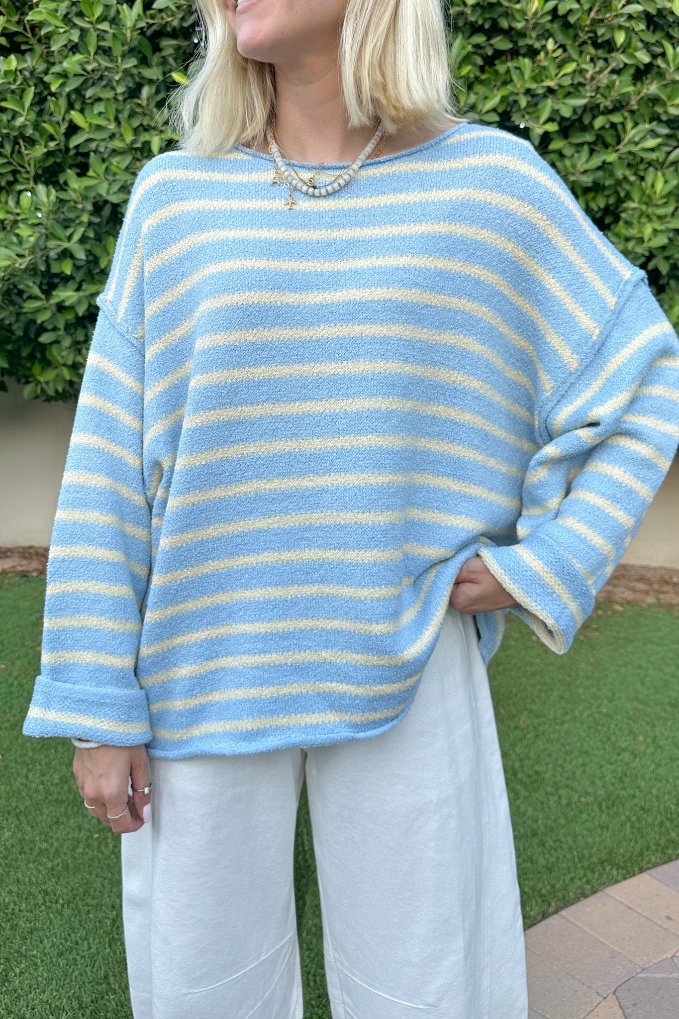 Endless Summer Oversized Sweater in Surf Blue - Neutral Ground