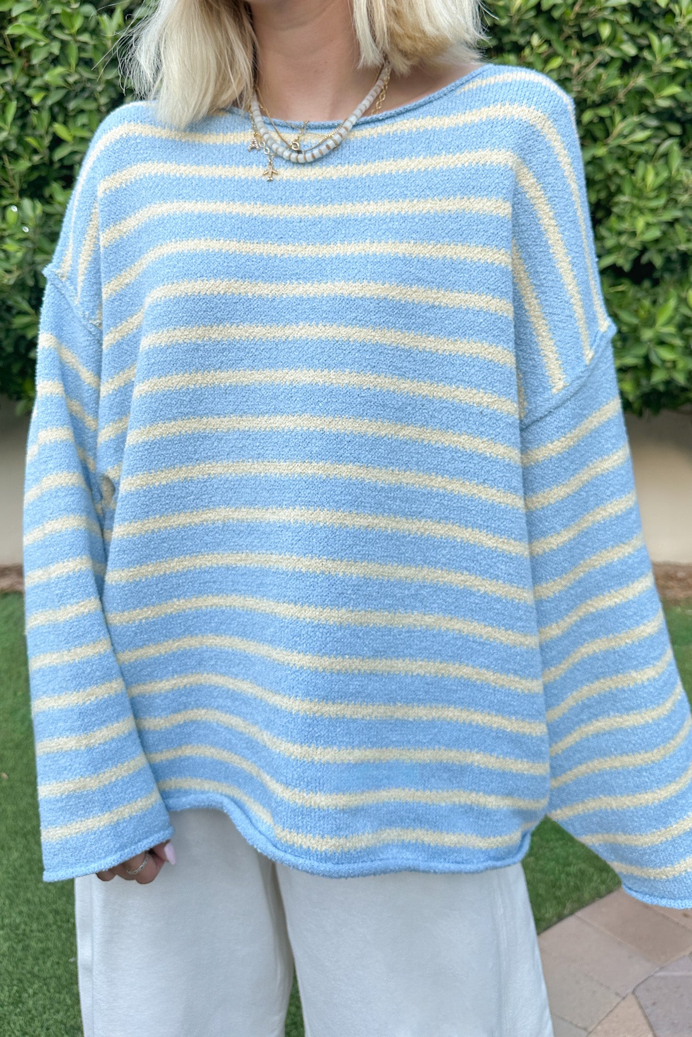 Endless Summer Oversized Sweater in Surf Blue - Neutral Ground