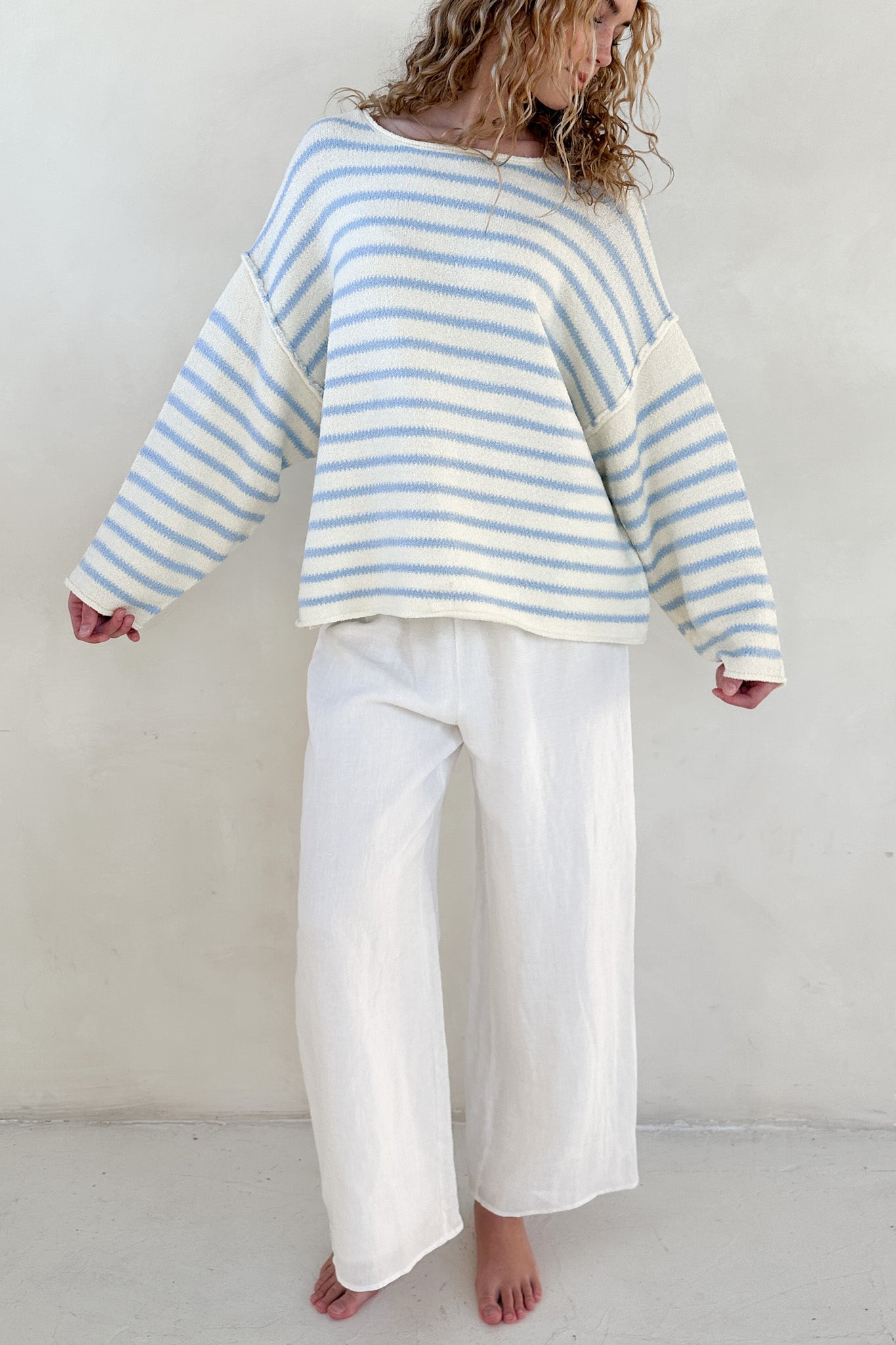 Endless Summer Oversized Sweater in Surf Blue - Neutral Ground