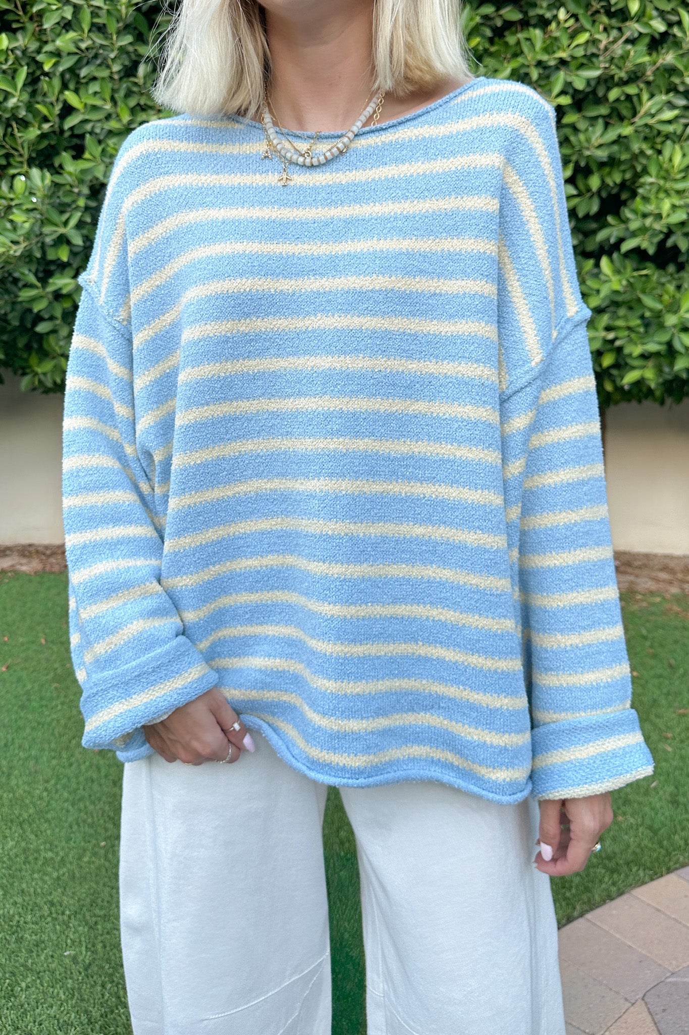 Endless Summer Oversized Sweater in Surf Blue - Neutral Ground