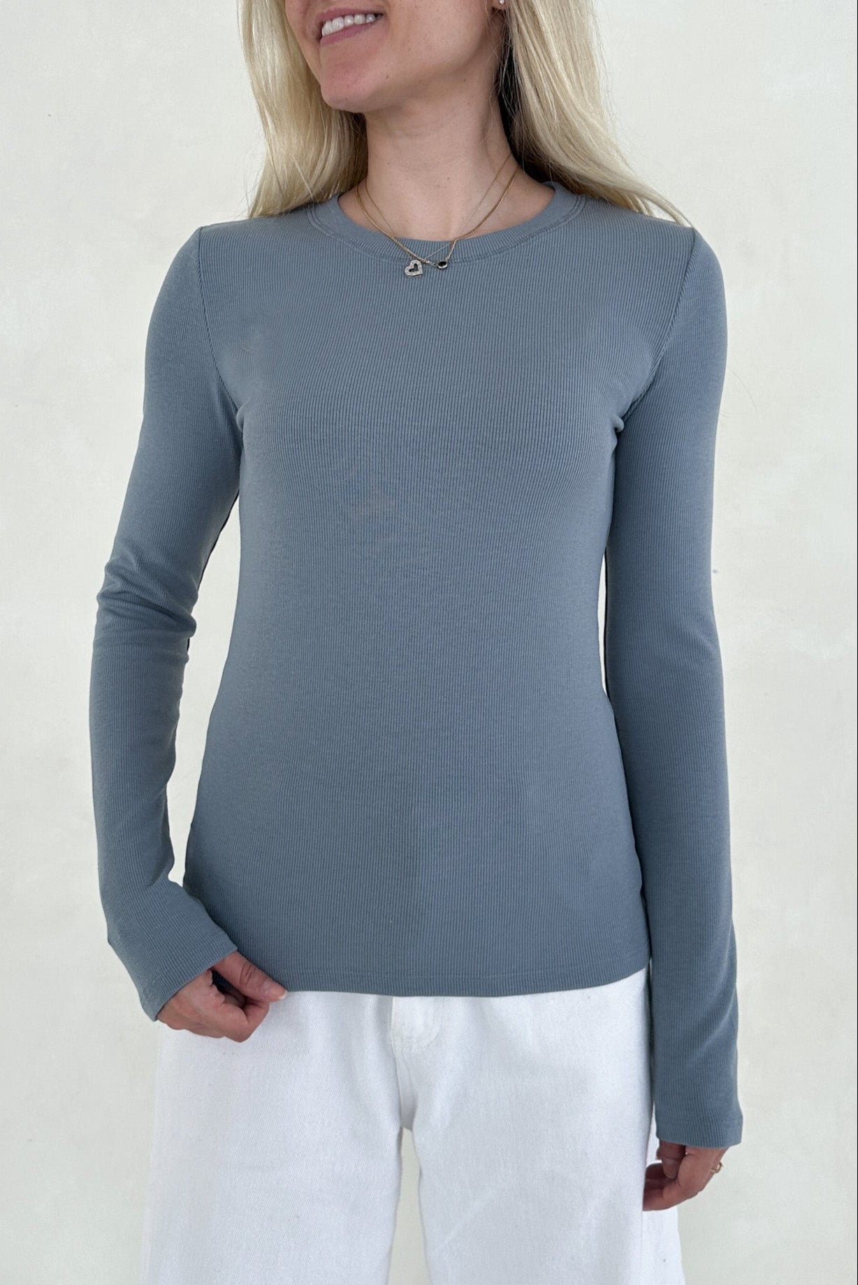 Everyday Layering Top in Pebble - Neutral Ground