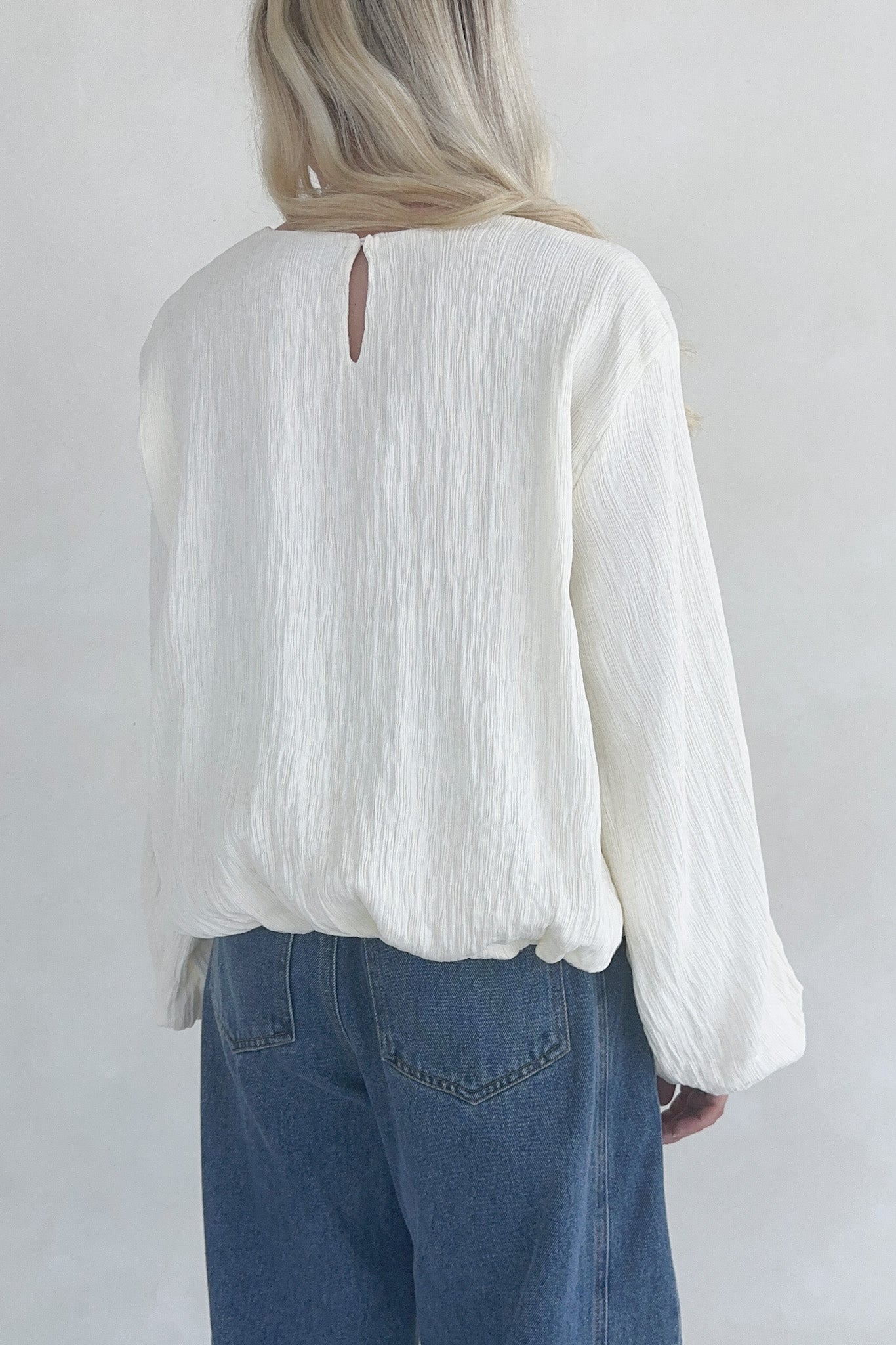 Fairmont Bubble Hem Blouse - Neutral Ground