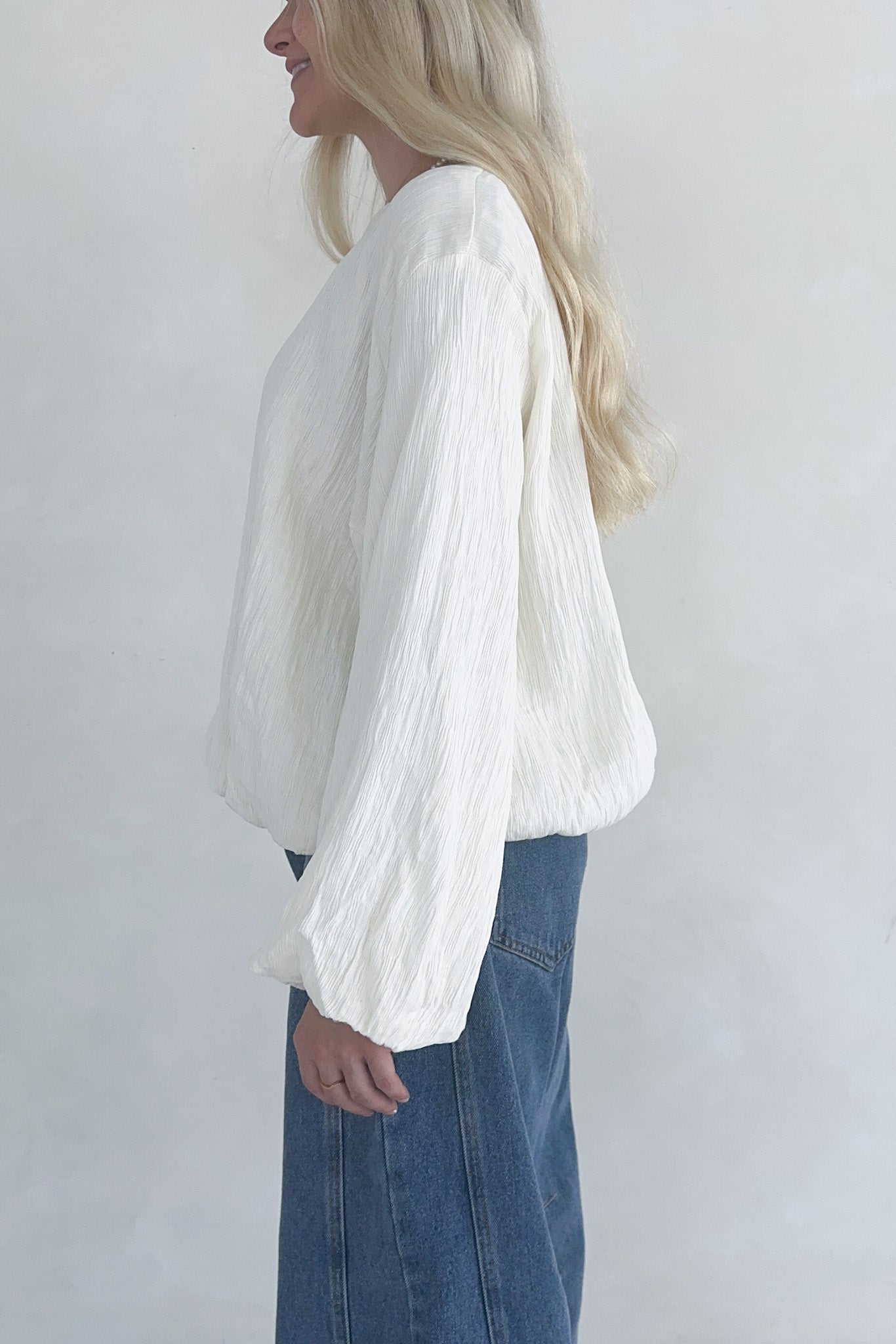Fairmont Bubble Hem Blouse - Neutral Ground