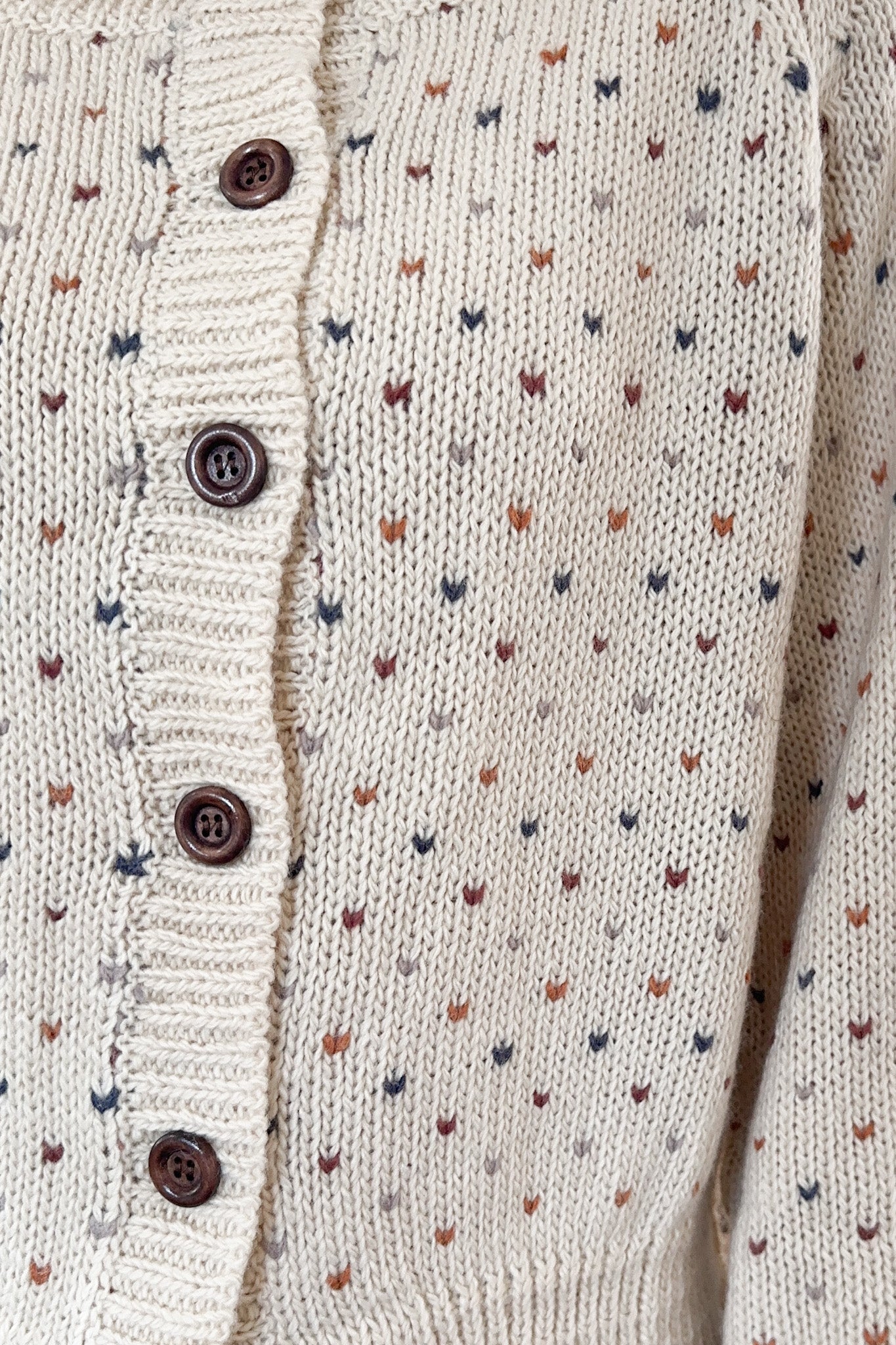 Flutter Button Down Hearts Cardigan - Neutral Ground