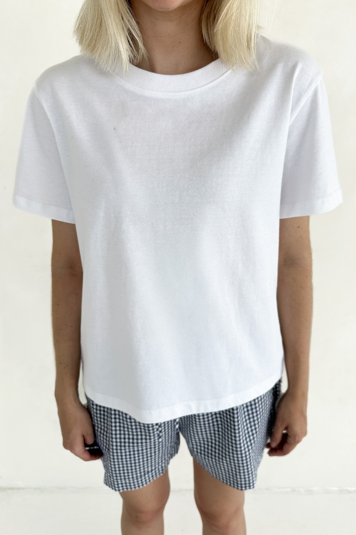 Foundation Short Sleeve Cotton Tee in White - Neutral Ground