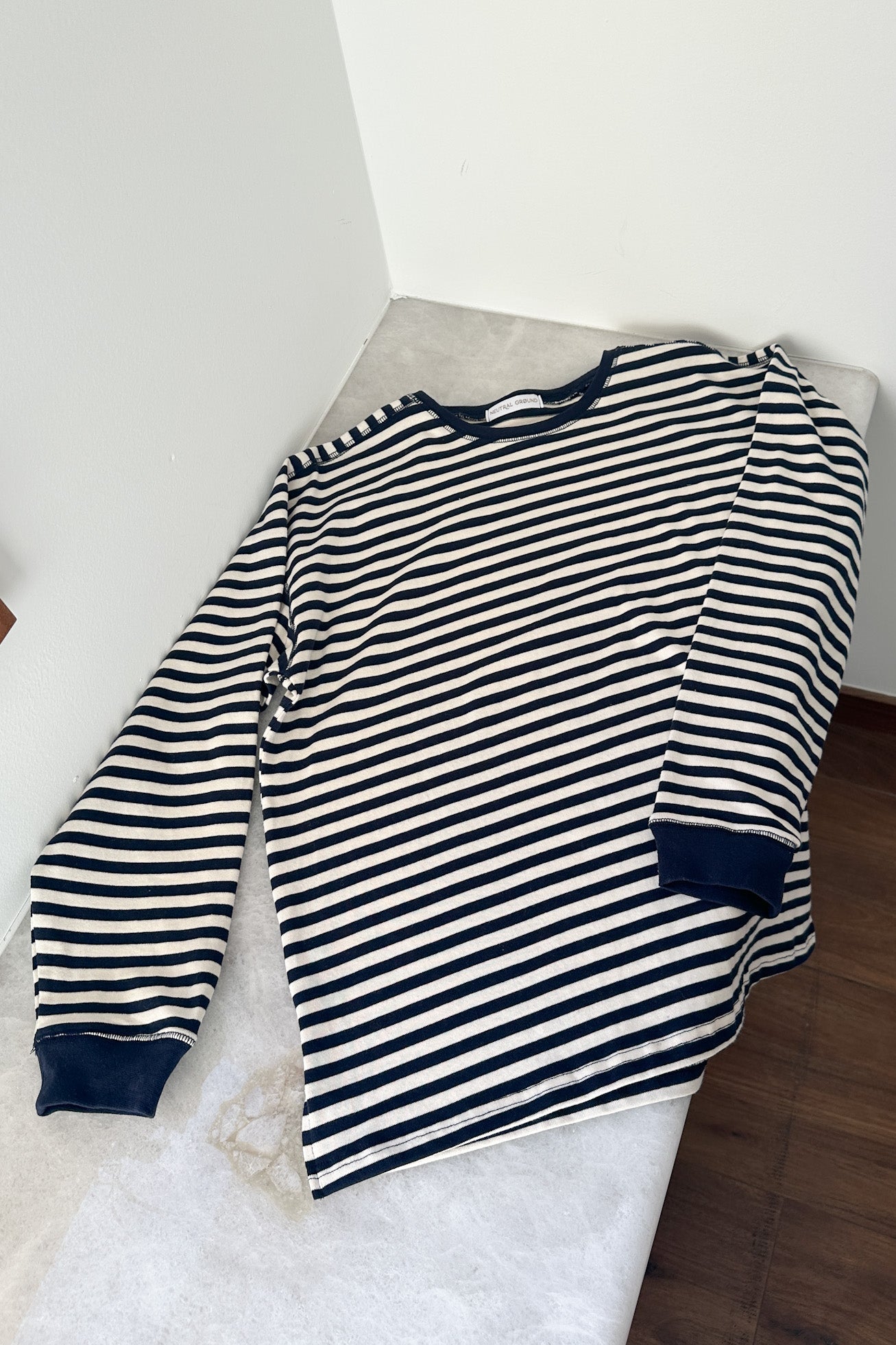 Frankie Cotton Striped Pullover Top in Navy - Neutral Ground