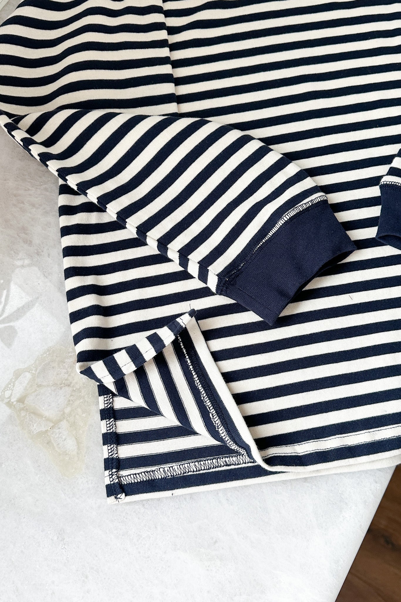 Frankie Cotton Striped Pullover Top in Navy - Neutral Ground