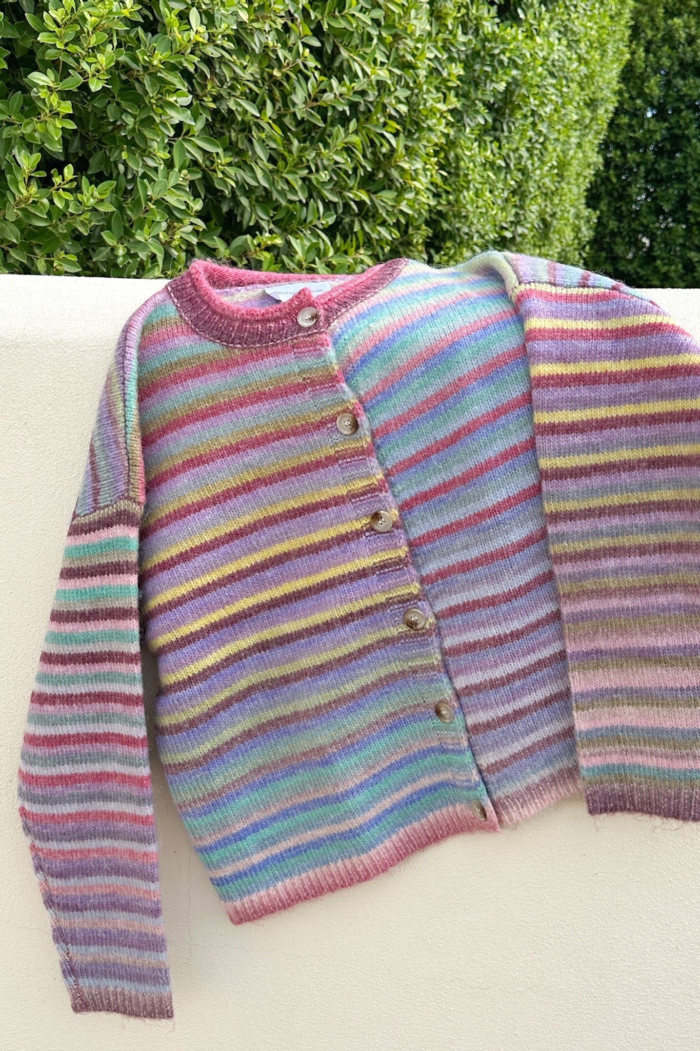 Free Falling Rainbow Knit Cardigan in Cotton Candy - Neutral Ground