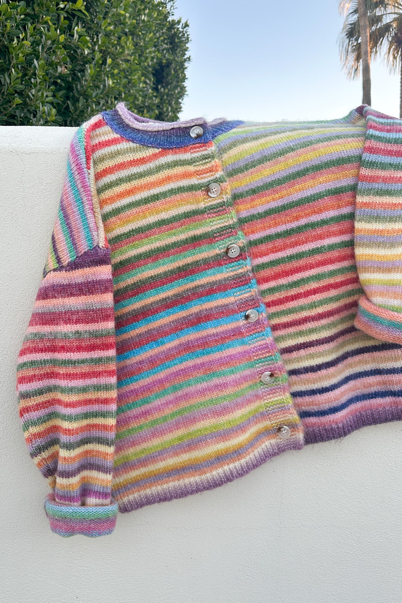 Free Falling Rainbow Knit Cardigan in Sunset - Neutral Ground