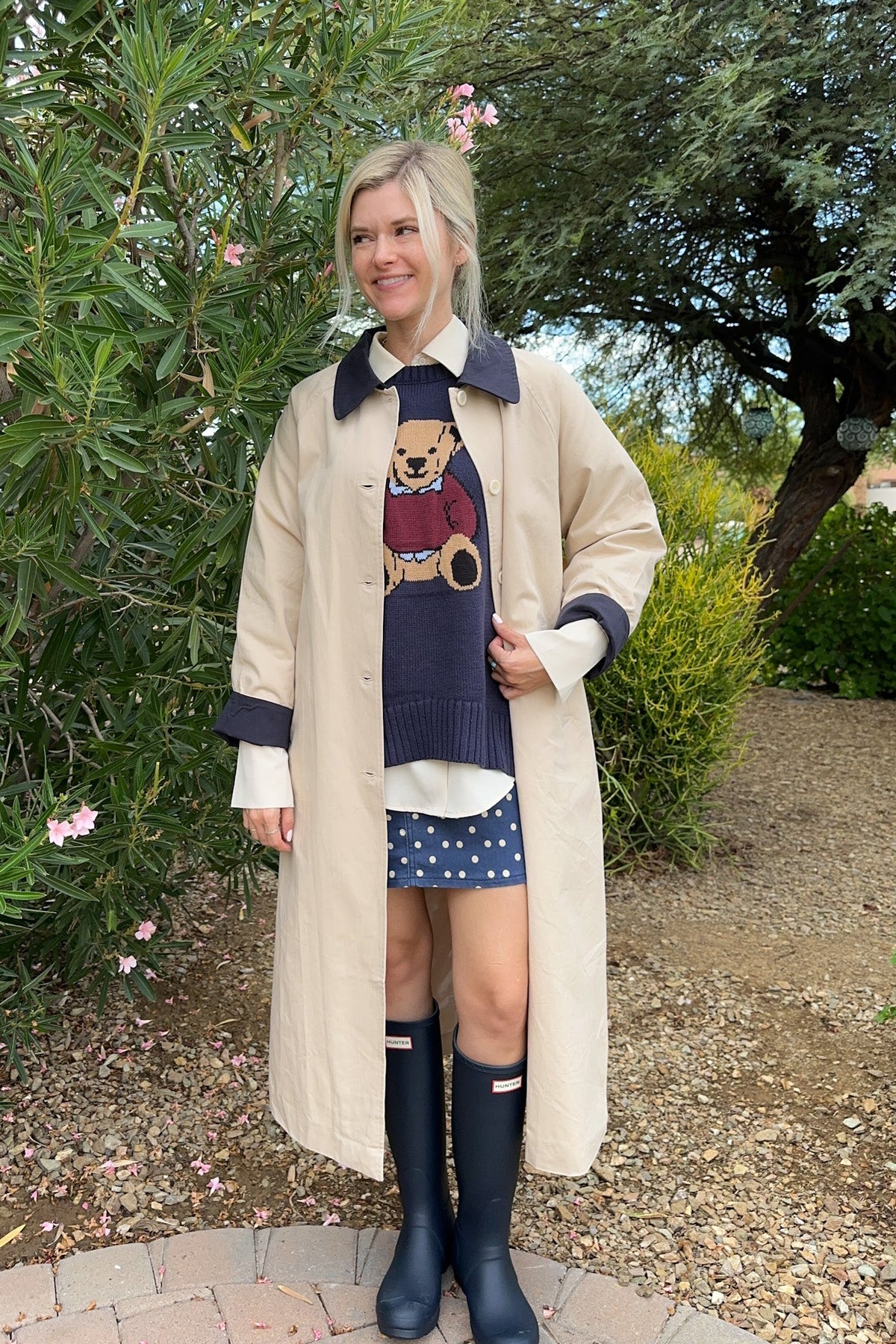 Genevieve Cotton Trench Coat - Neutral Ground