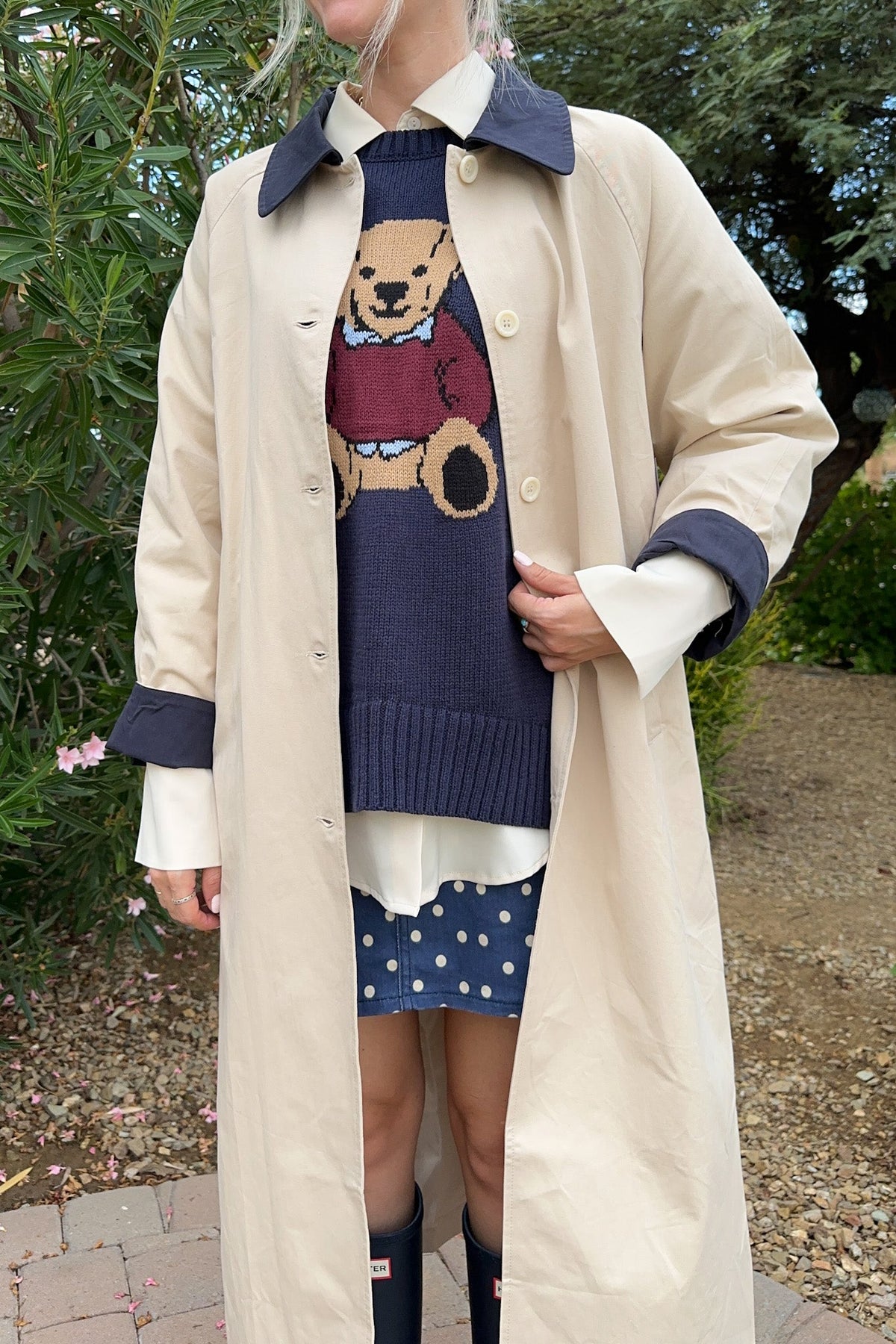 Genevieve Cotton Trench Coat - Neutral Ground