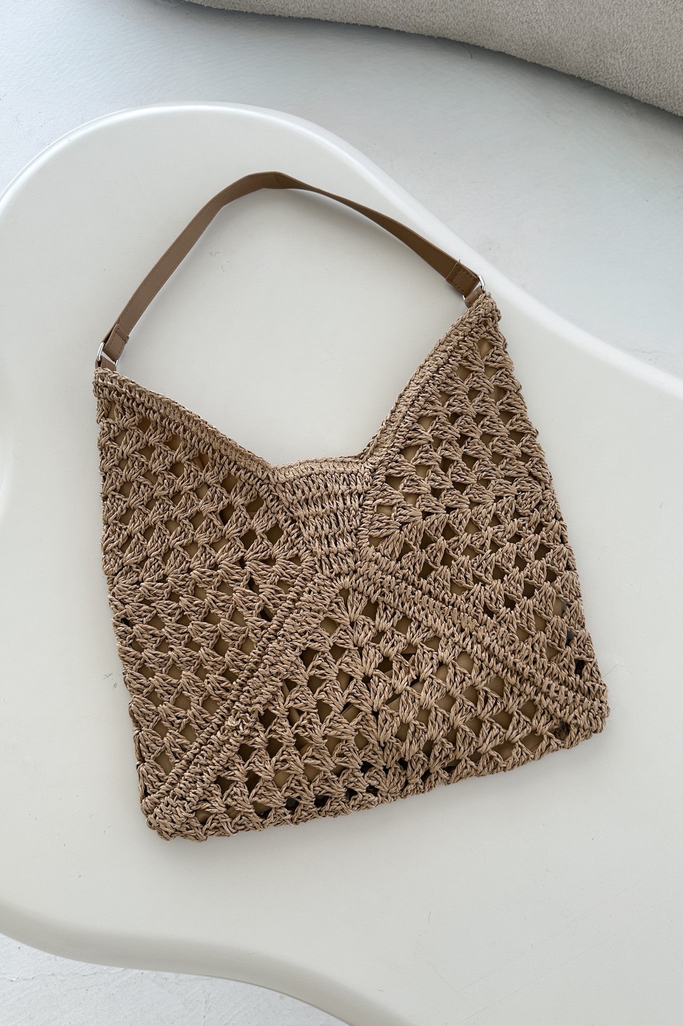 Getaway Crochet Shoulder Bag in Tan - Neutral Ground