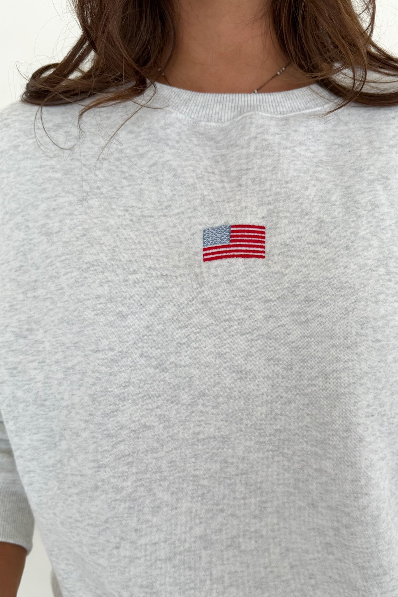Glory Days Slouchy Crew Sweatshirt in White Melange - Neutral Ground