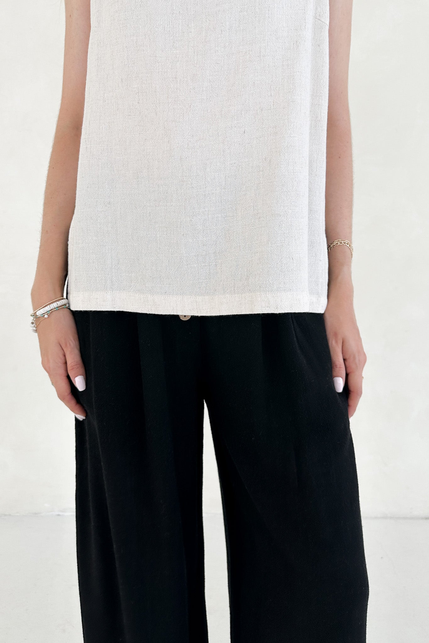 Golden Hour Soft Linen High Waisted Palazzo Pants - Neutral Ground