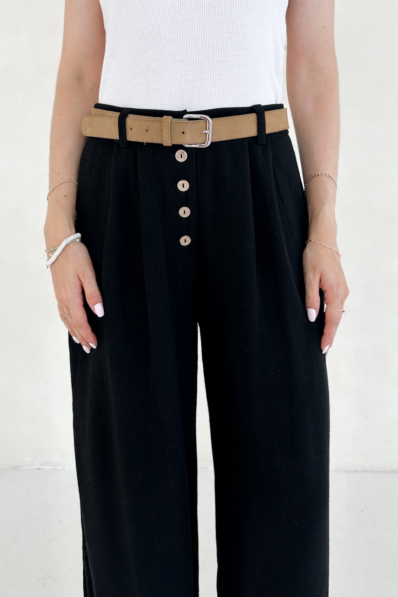 Golden Hour Soft Linen High Waisted Palazzo Pants - Neutral Ground