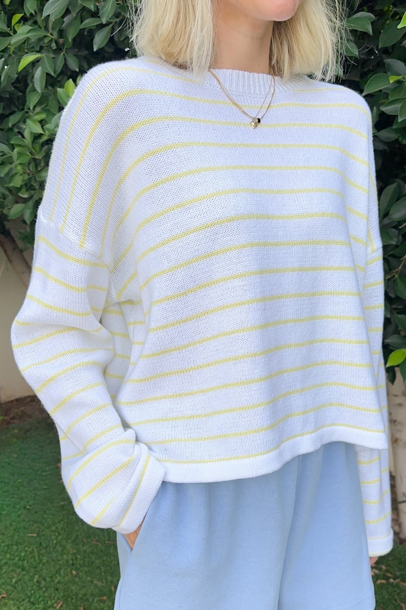 Goldie Lightweight Striped Knit Sweater - Neutral Ground