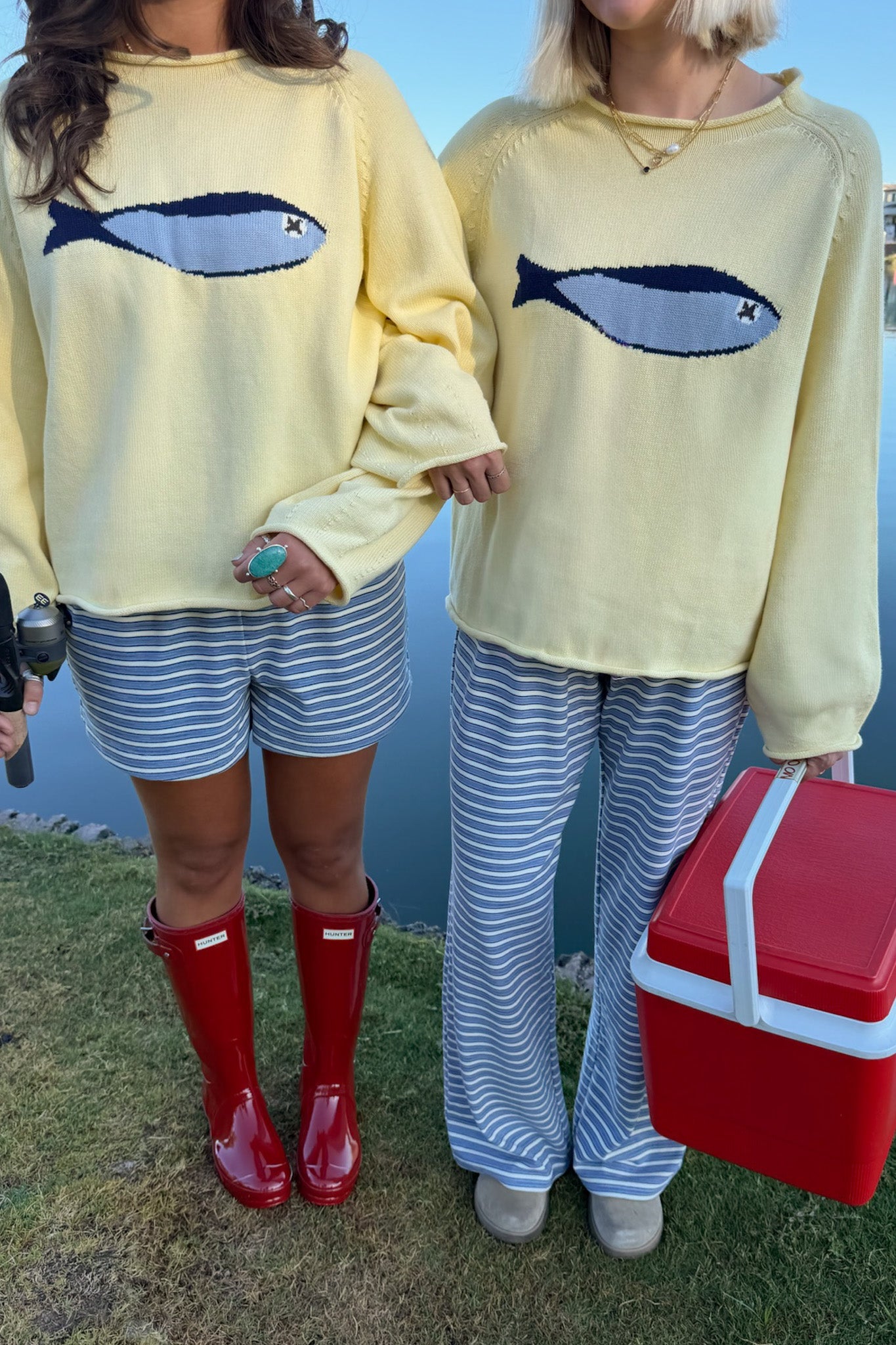 Gone Fishin' Cotton Sardine Knit Sweater - Neutral Ground