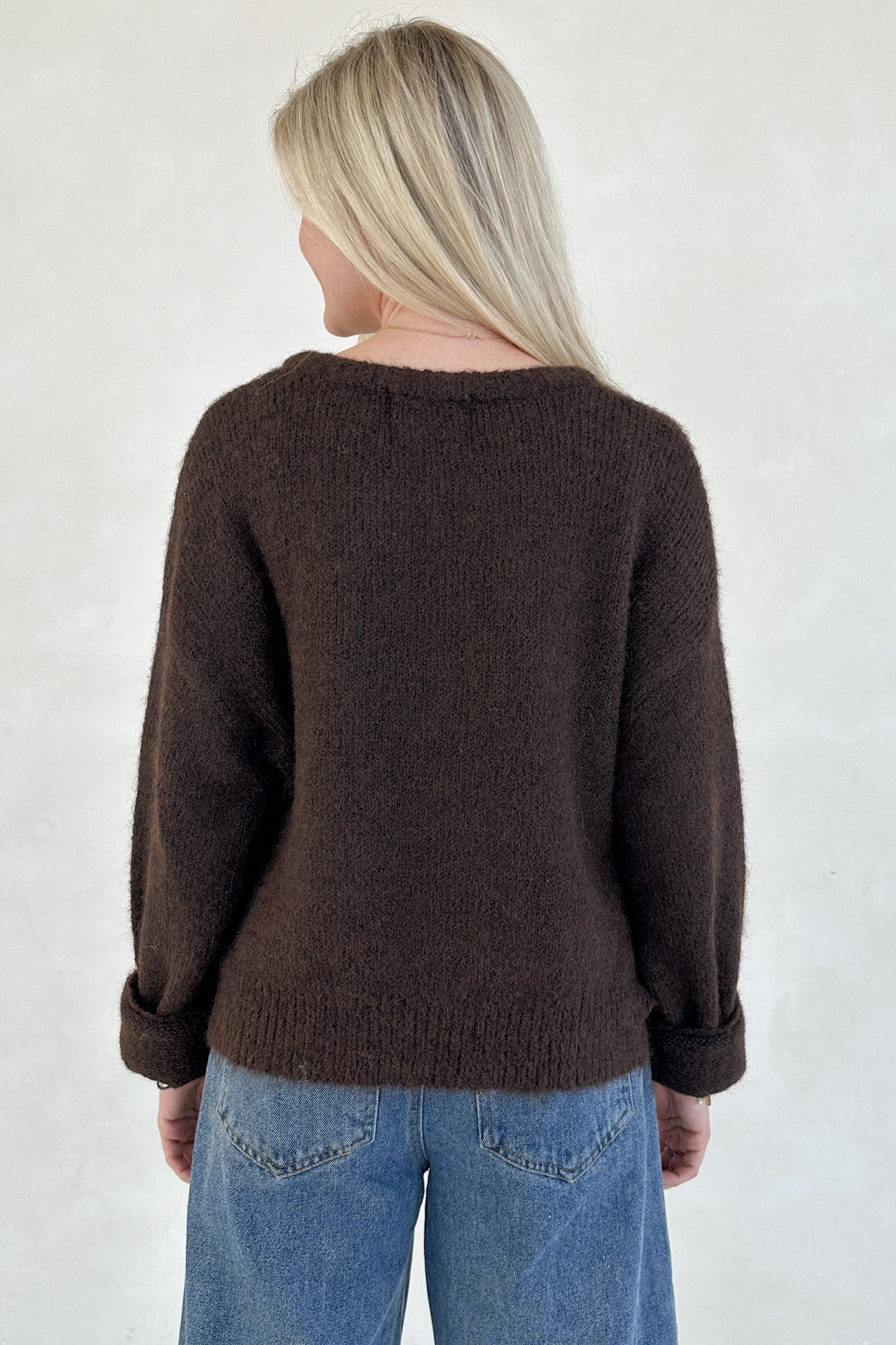 Grace Button Down Cardigan in Chocolate - Neutral Ground