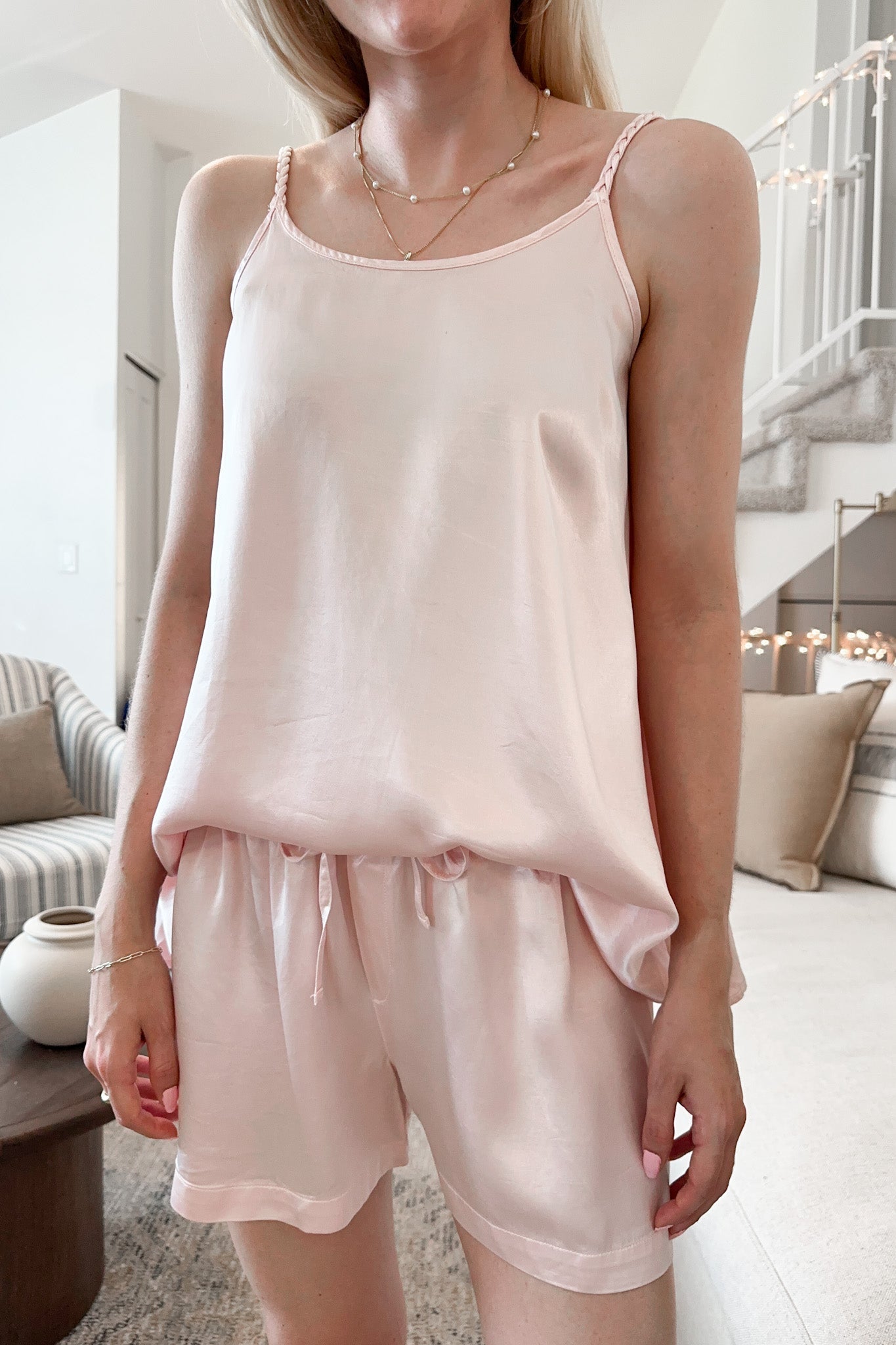 Gracie Satin Shorts - Neutral Ground