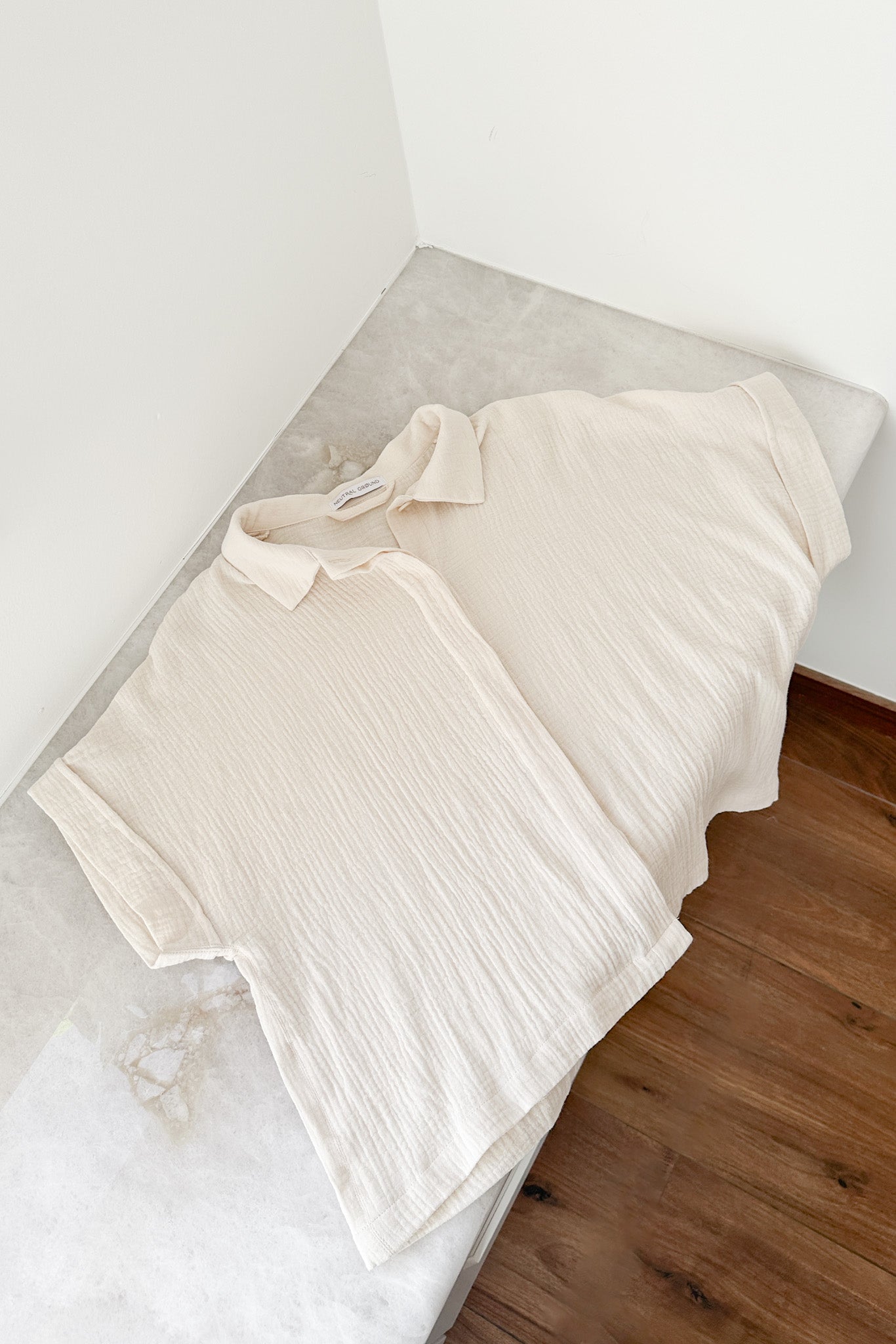 Happy Camper Cotton Gauze Shirt - Neutral Ground