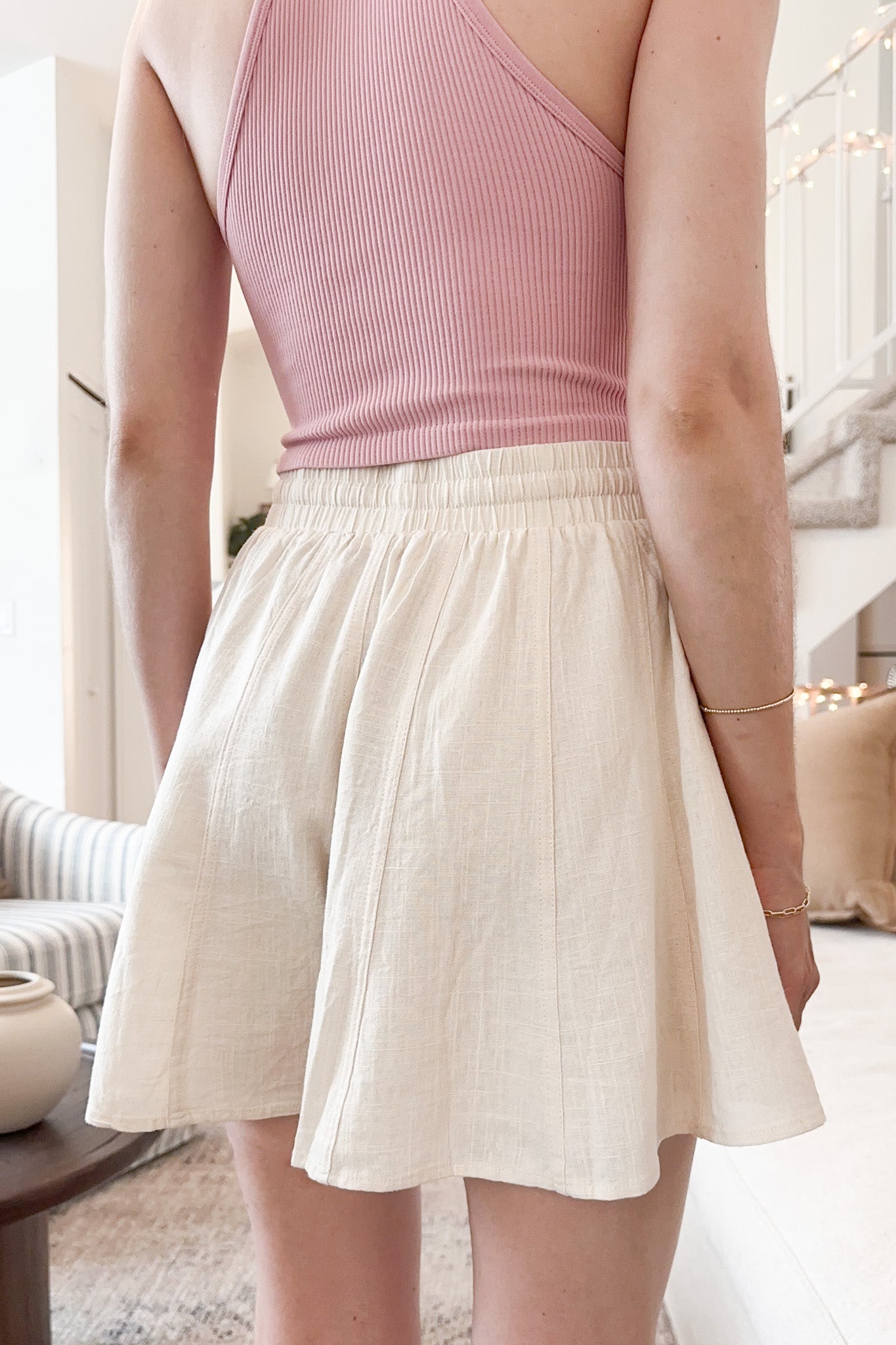 Harbor Lined Linen Shorts - Neutral Ground