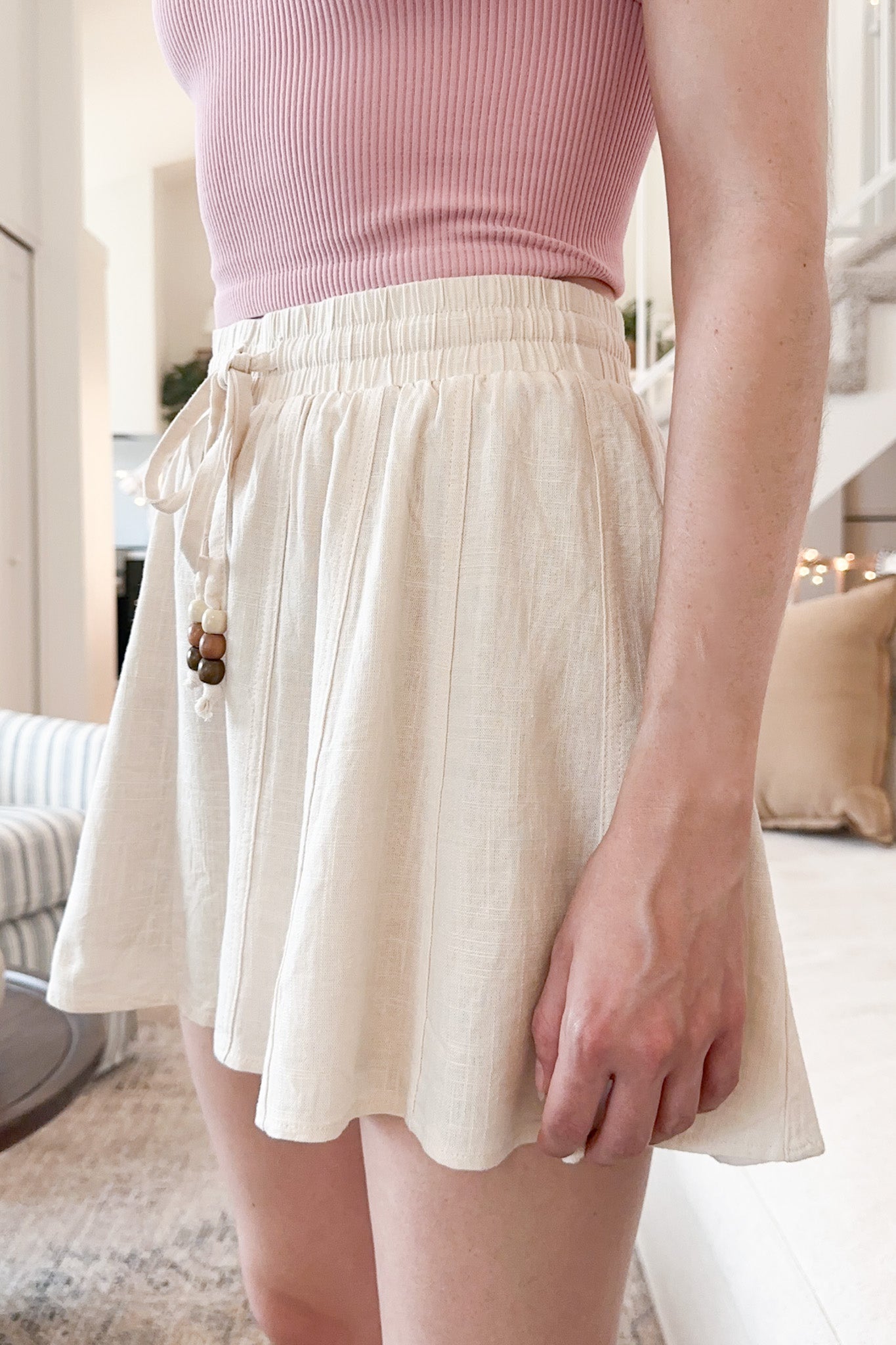 Harbor Lined Linen Shorts - Neutral Ground