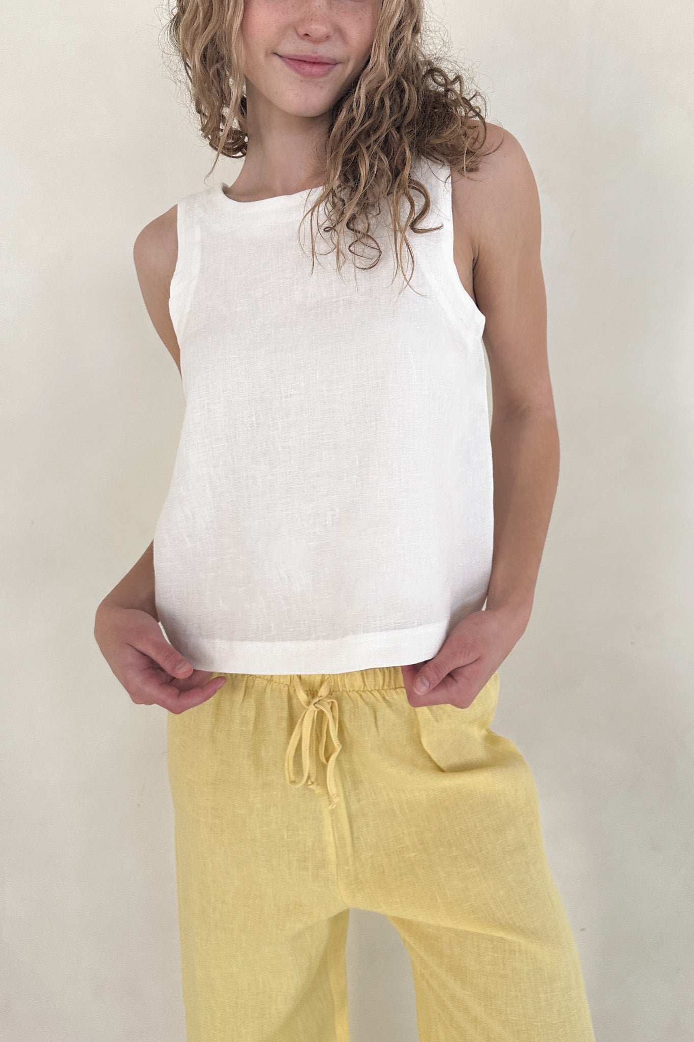 Harbor Linen Top in Coconut - Neutral Ground