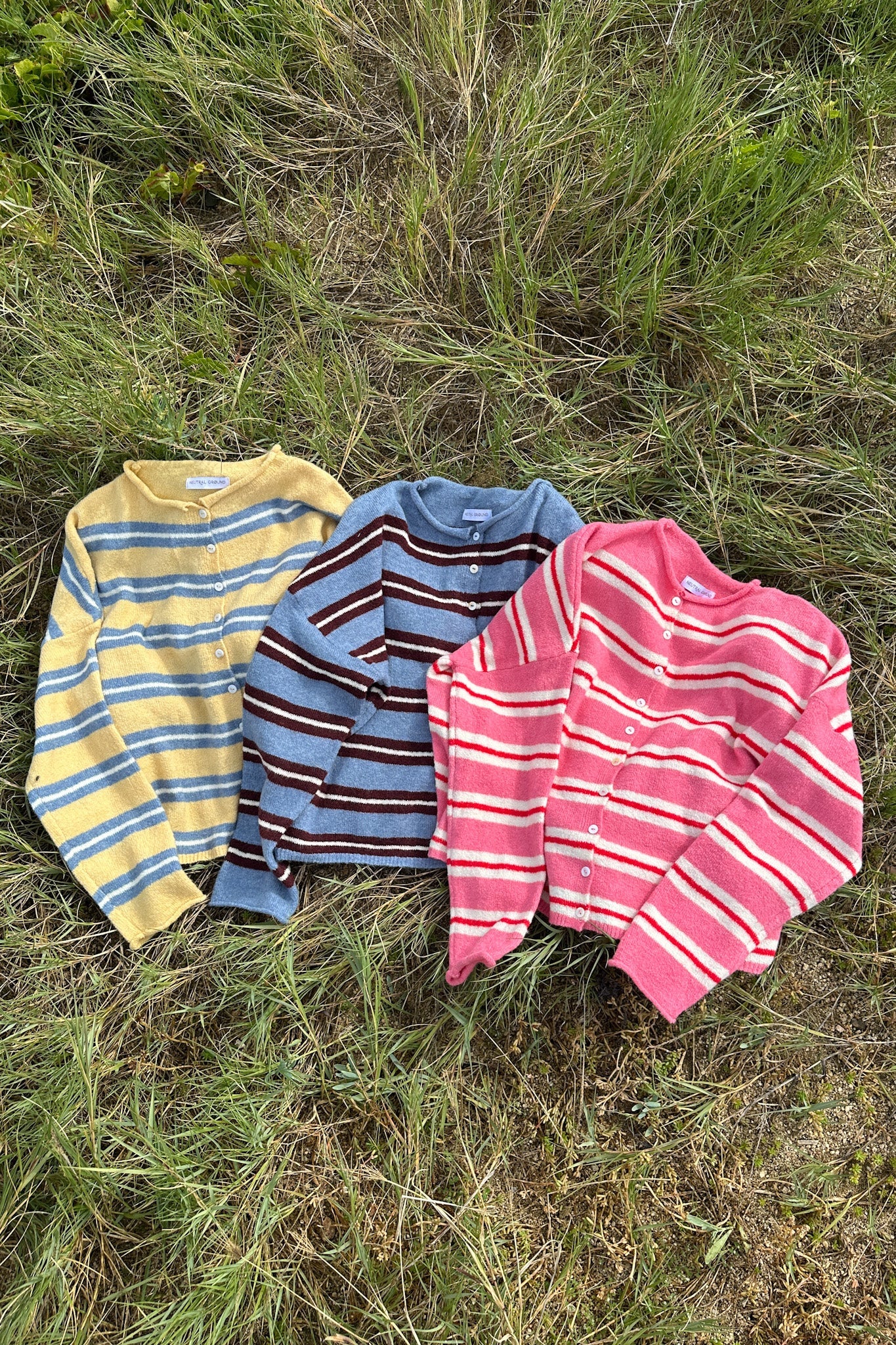 Haven Cardigan in Butter and Blue - Neutral Ground