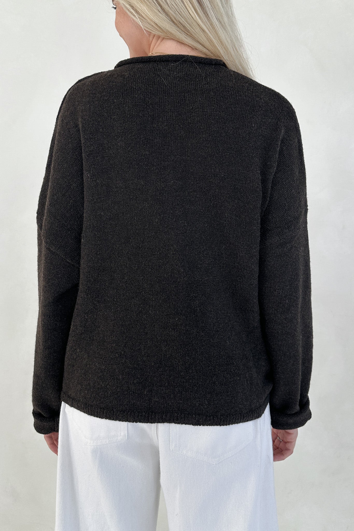 Haven Cardigan in Chocolate Brown - Neutral Ground