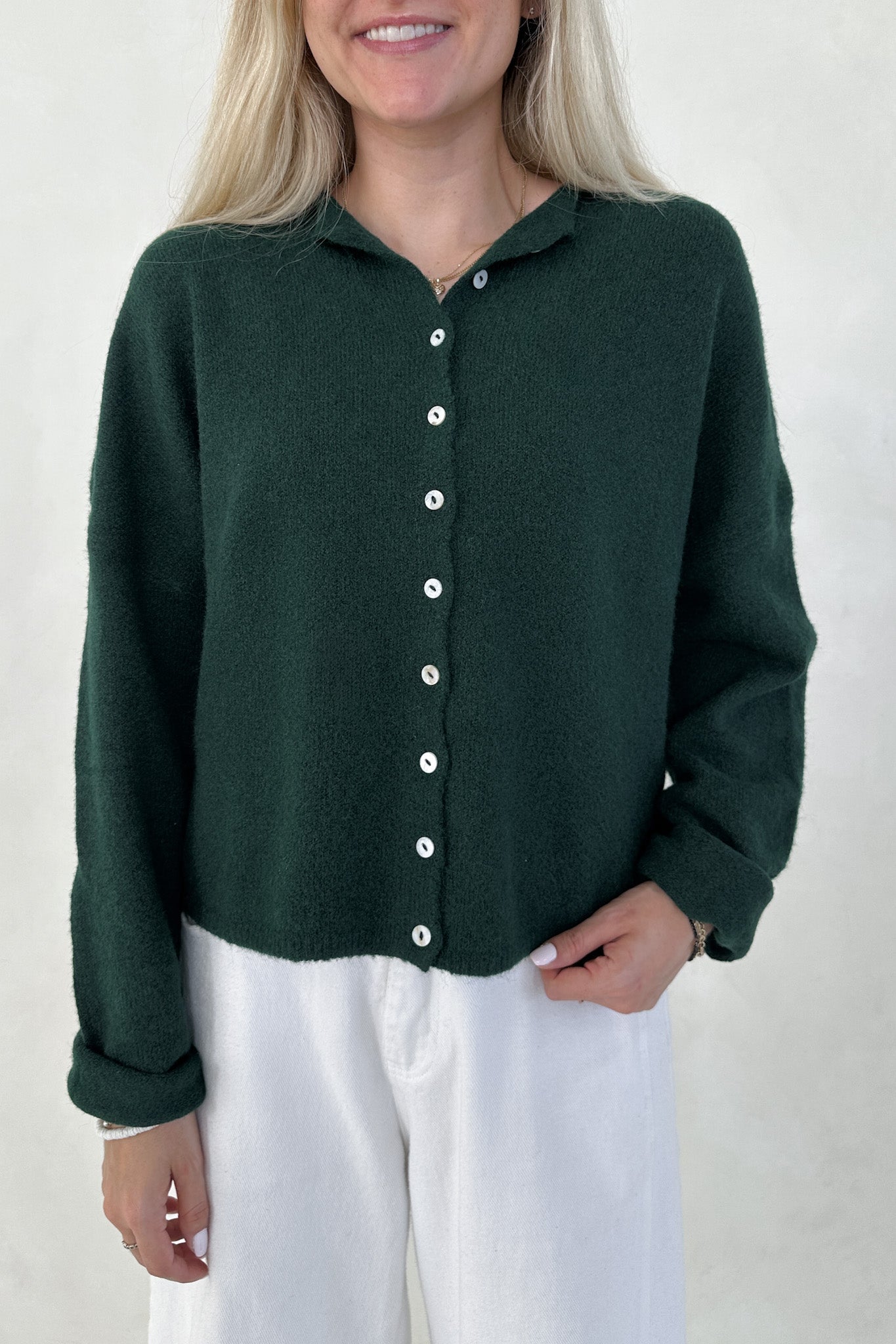Haven Cardigan in Forest Green - Neutral Ground