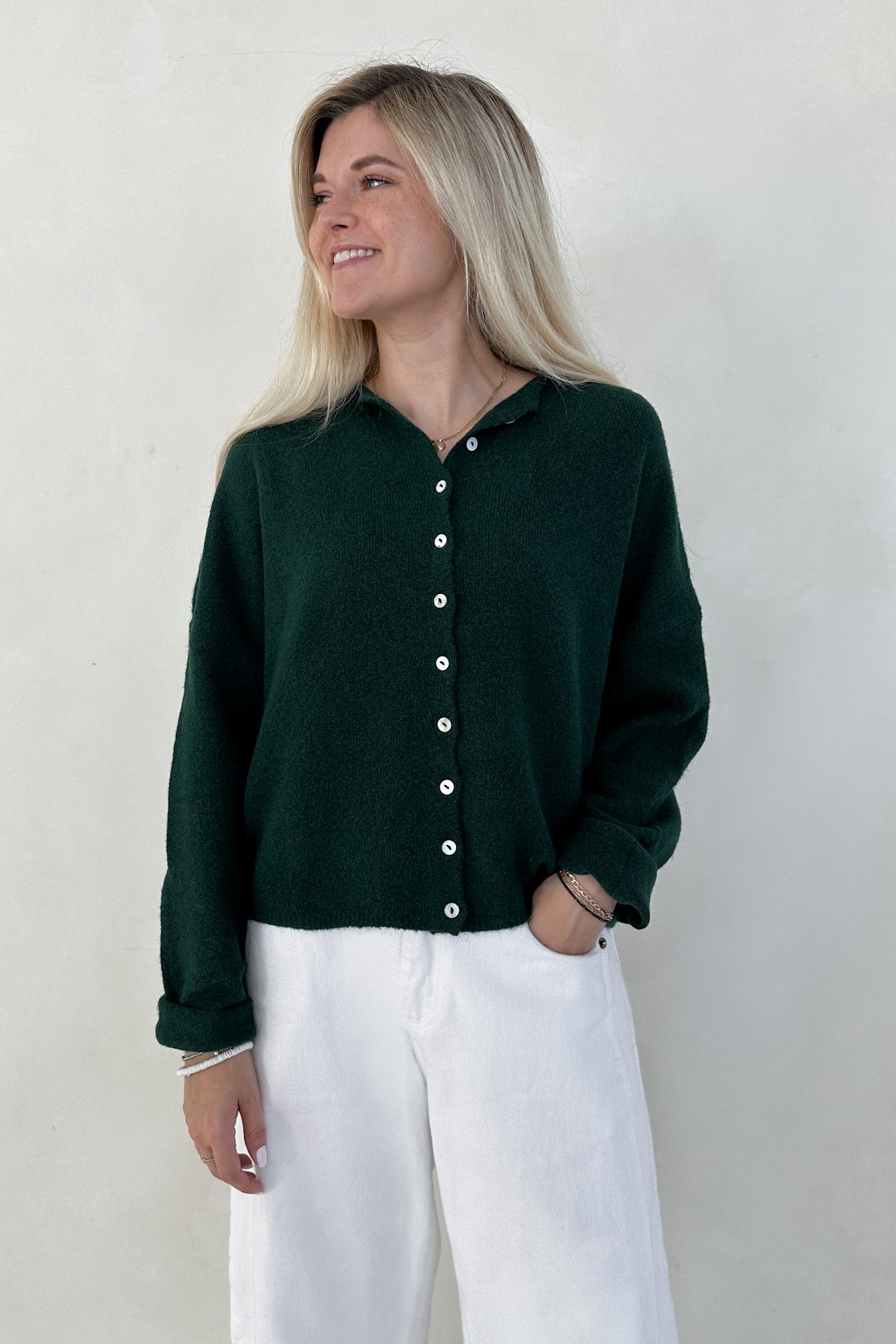 Haven Cardigan in Forest Green - Neutral Ground