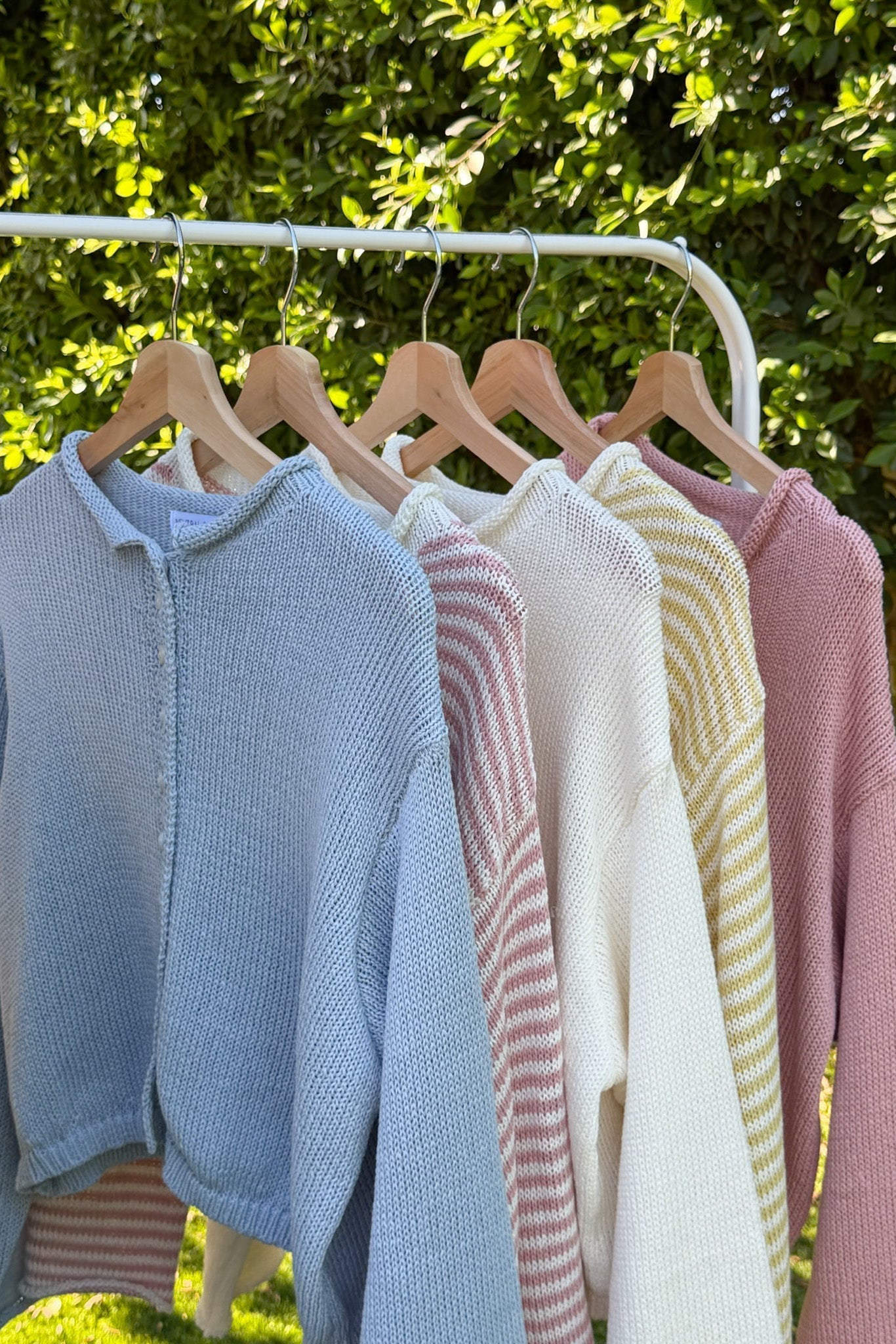 Haven Cotton Knit Cardigan in Dusty Blue - Neutral Ground