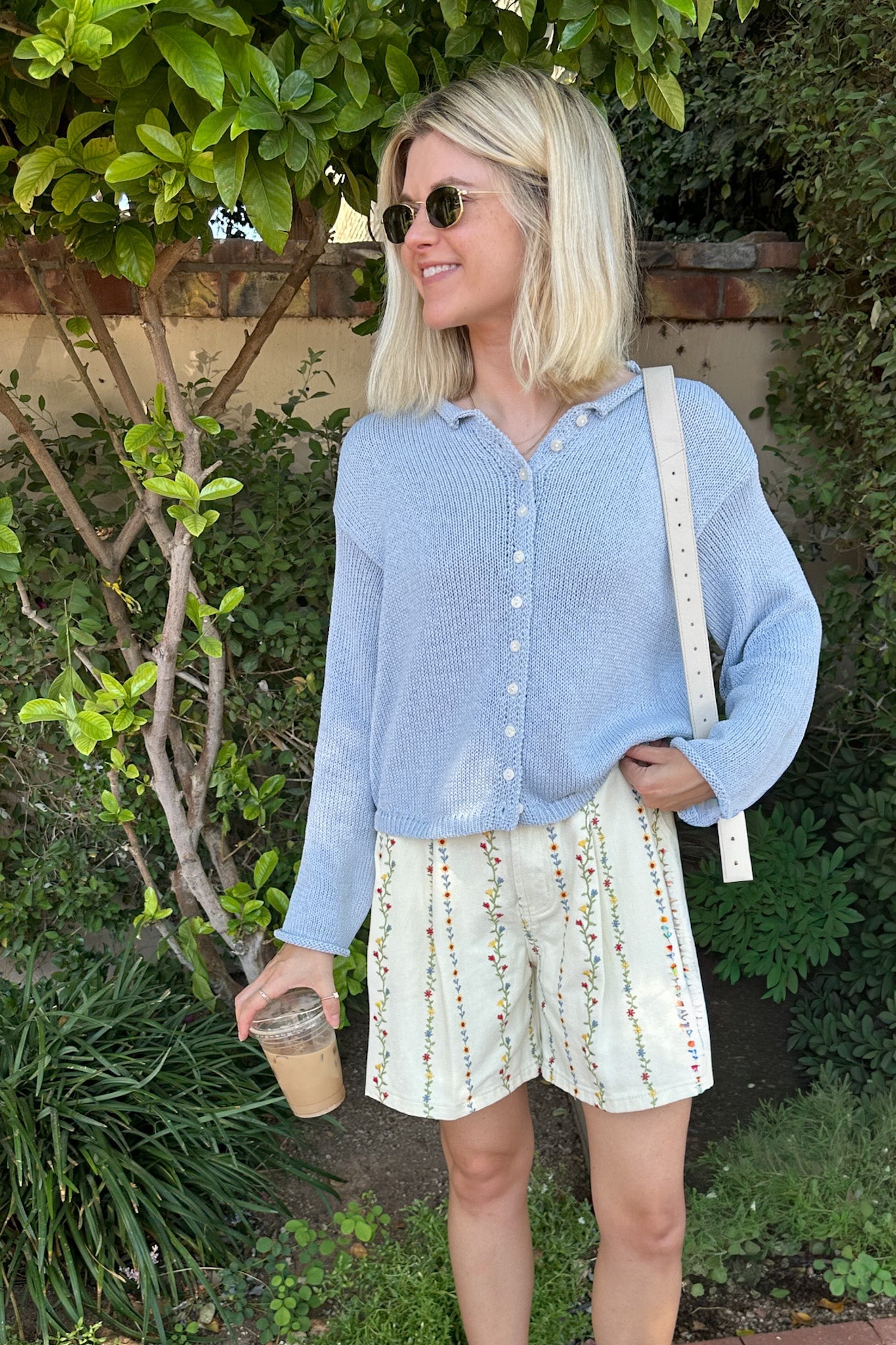 Haven Cotton Knit Cardigan in Dusty Blue - Neutral Ground