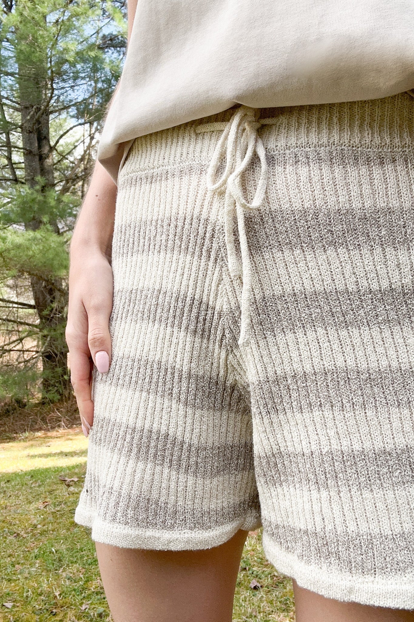 Haven Ribbed Knit Shorts - Neutral Ground