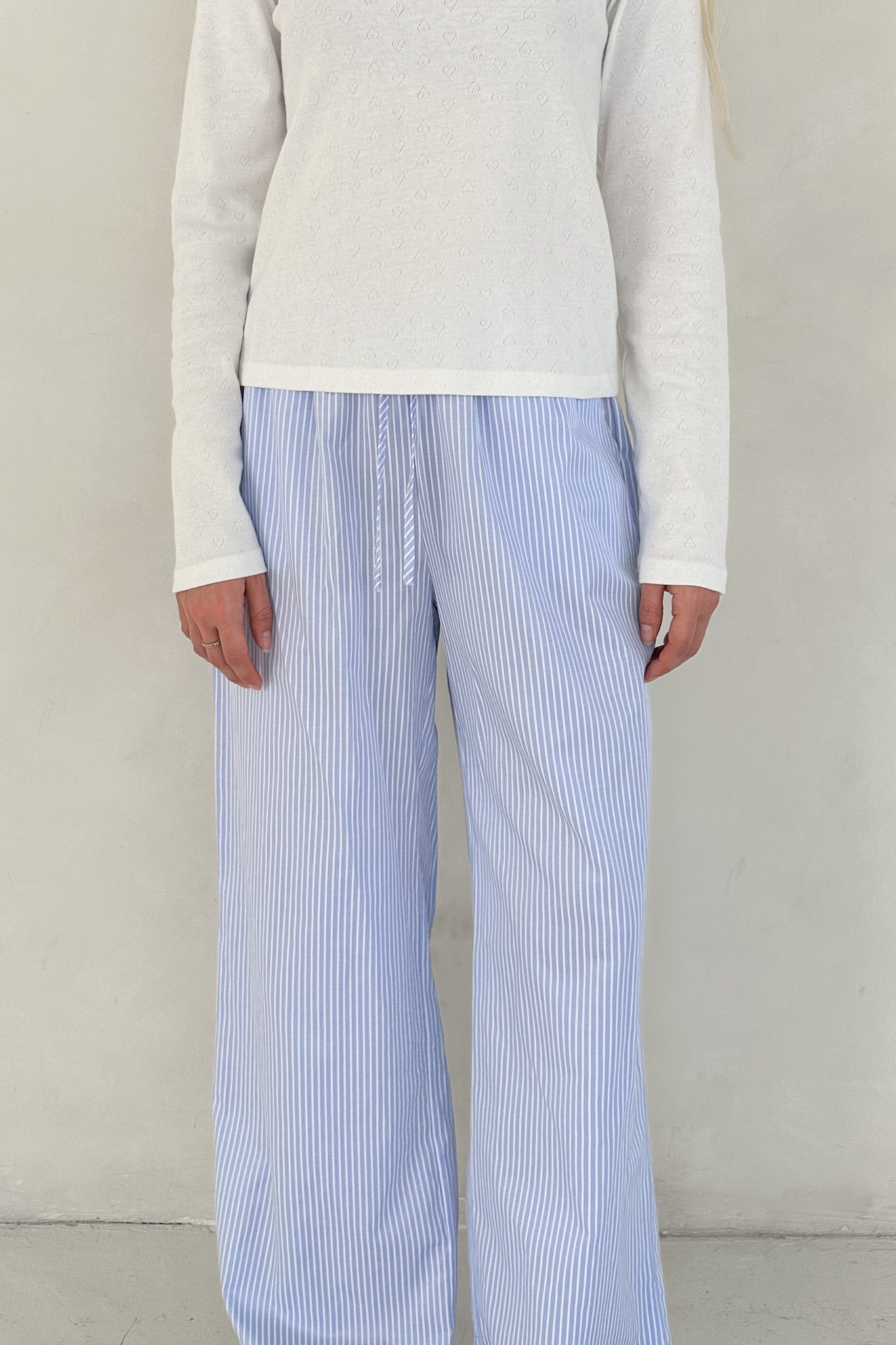 Homebody Periwinkle Striped Lounge Pants - Neutral Ground