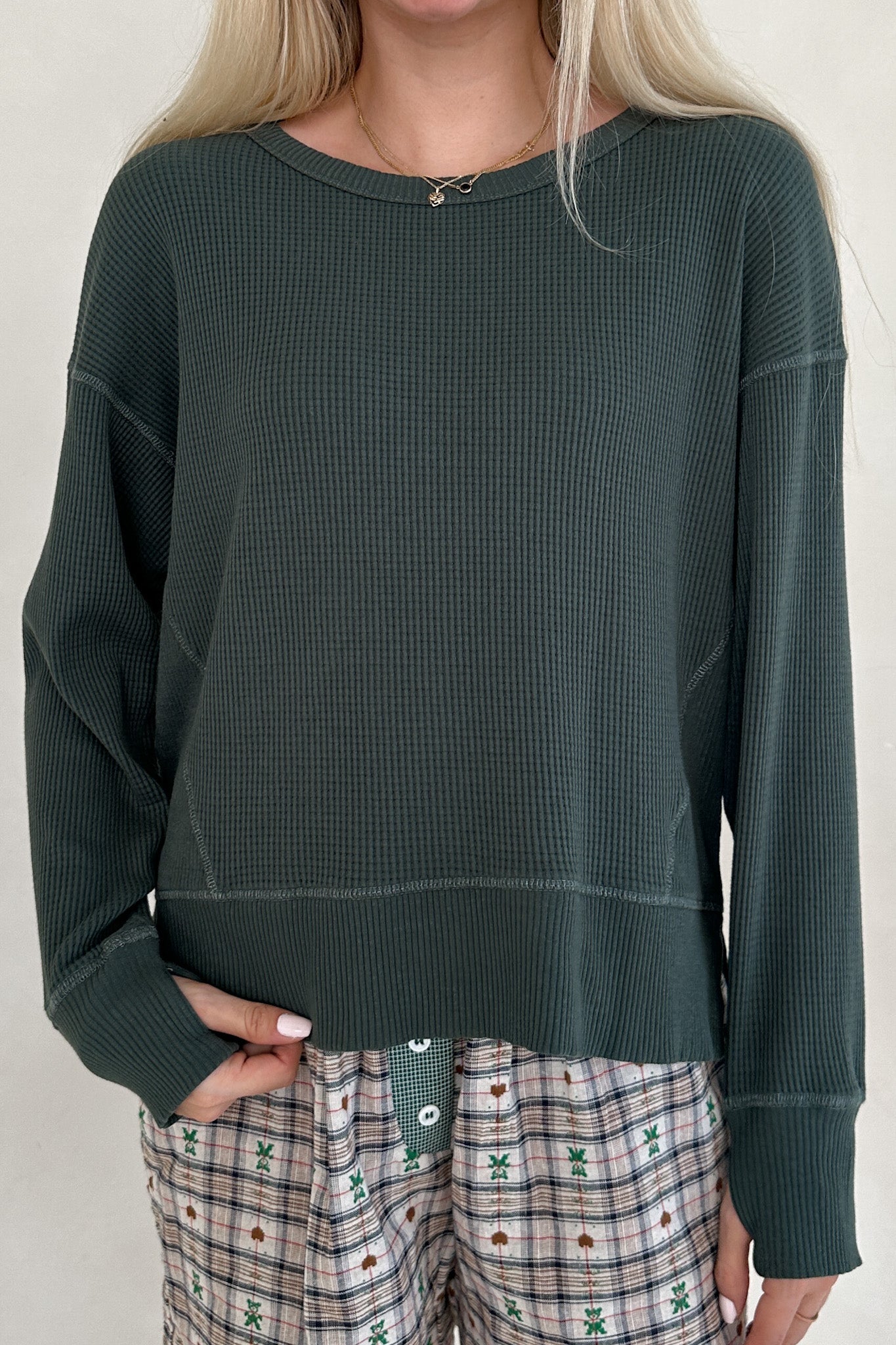 Homebody Waffle Knit Pullover - Neutral Ground