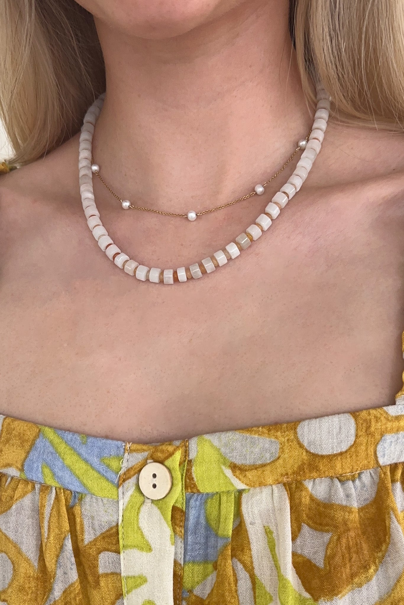 Ibiza Natural Stone Necklace - Neutral Ground